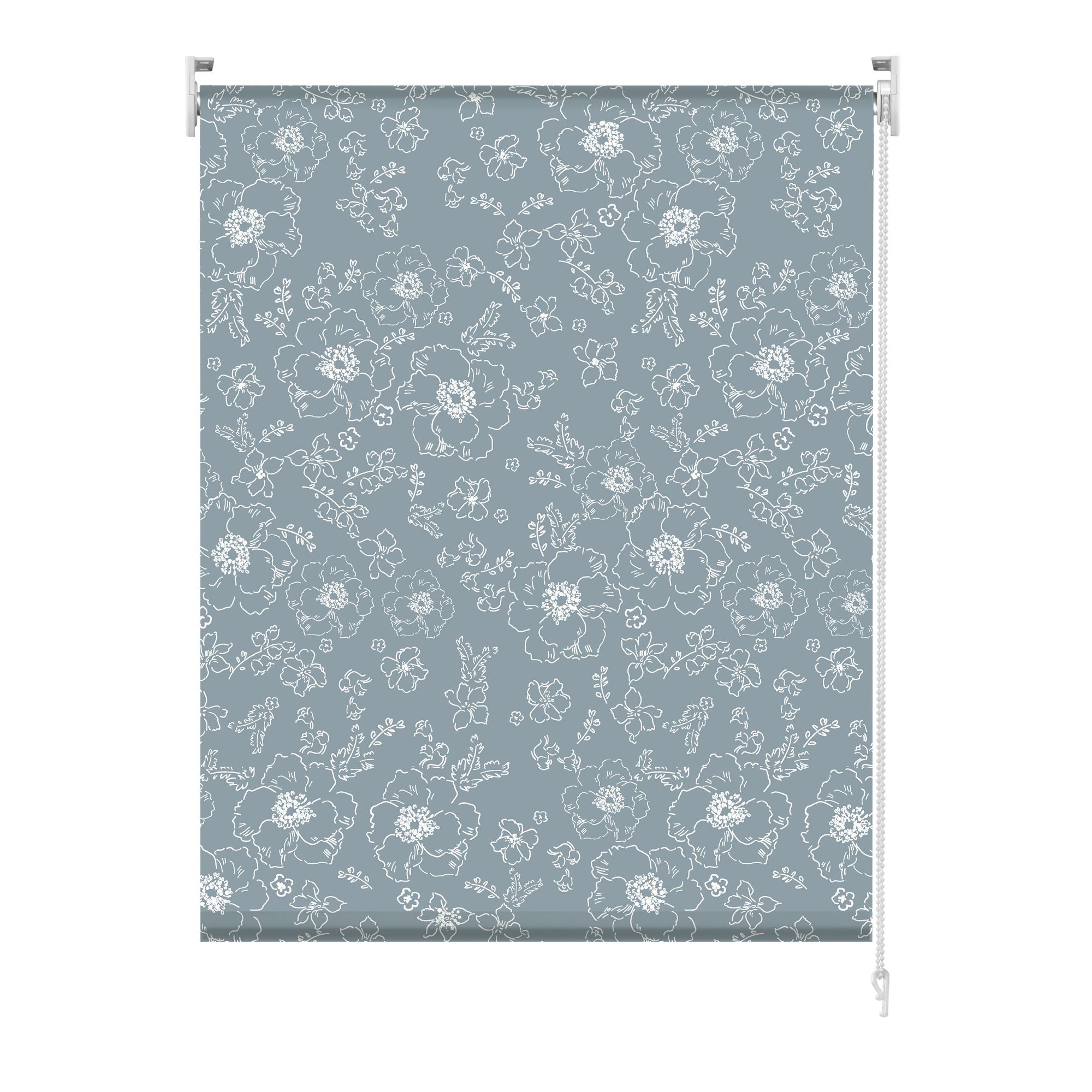 Boreas Corded Light blue Floral Blackout Roller blind (W)60cm (L)180cm