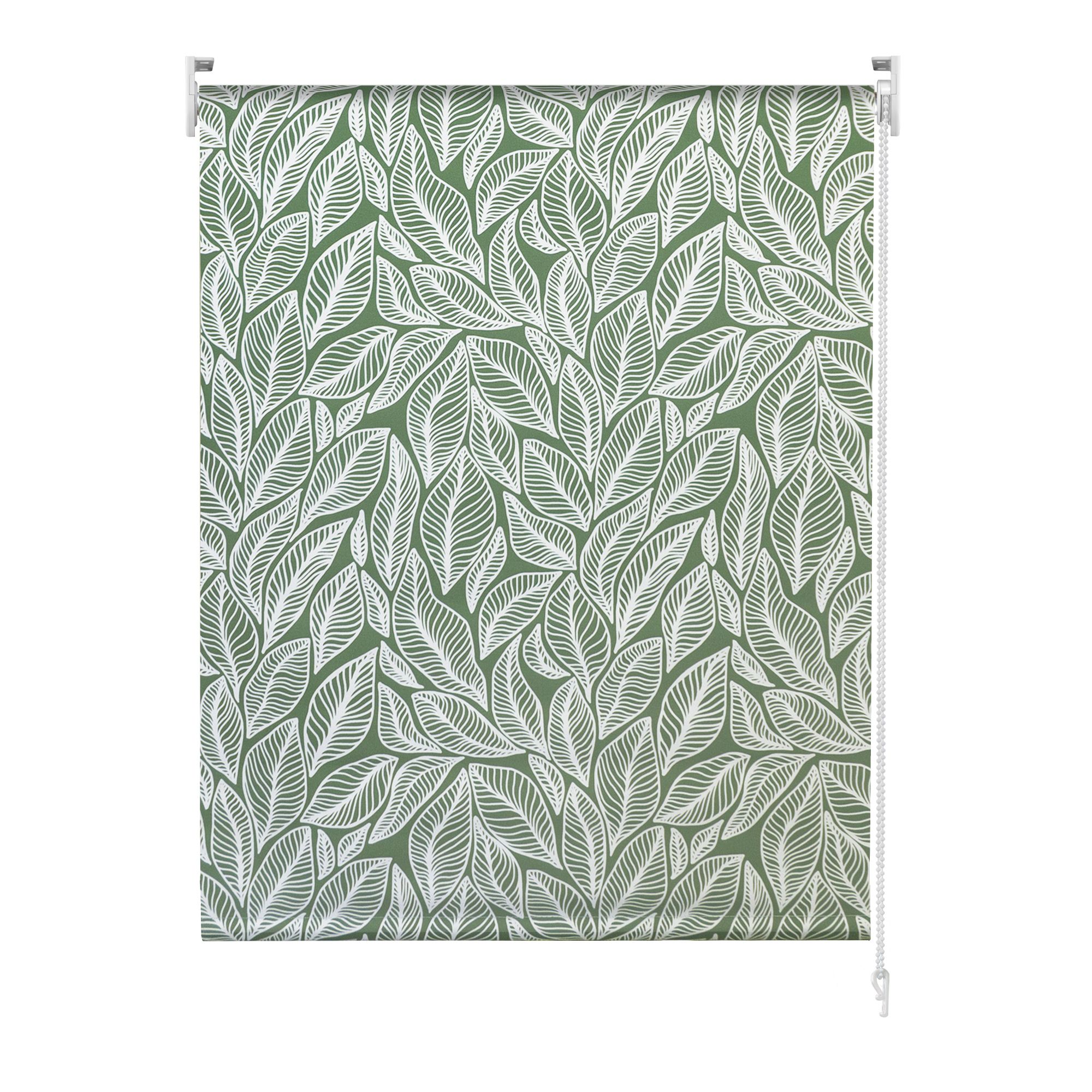 Boreas Corded Light green Leaves Blackout Roller blind (W)60cm (L)180cm