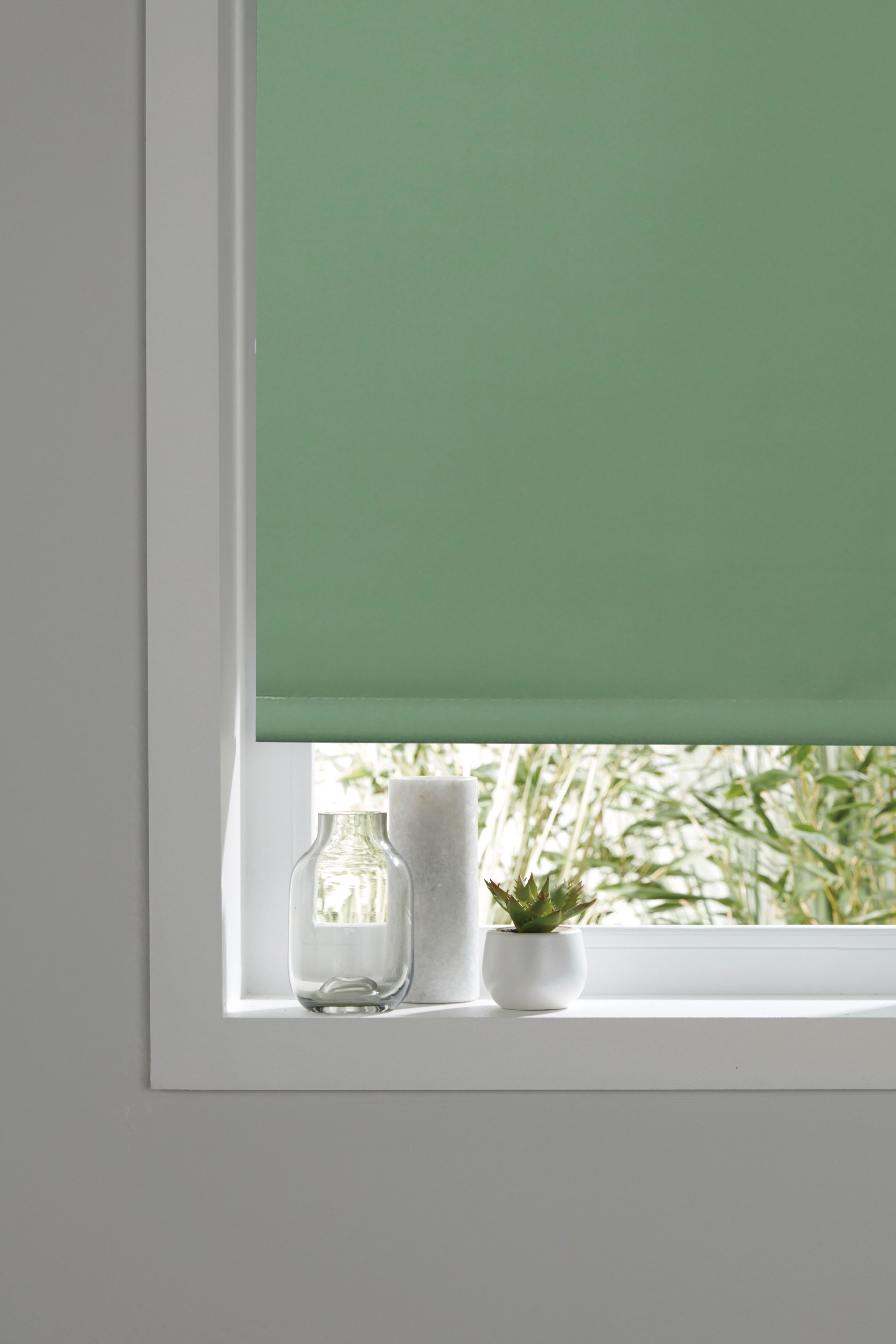 Boreas Corded Light green Plain Blackout Roller blind (W)120cm (L)180cm