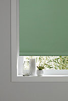Boreas Corded Light green Plain Blackout Roller blind (W)90cm (L)180cm