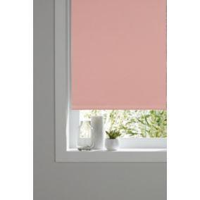 Boreas Corded Pink Plain Blackout Roller blind (W)120cm (L)180cm