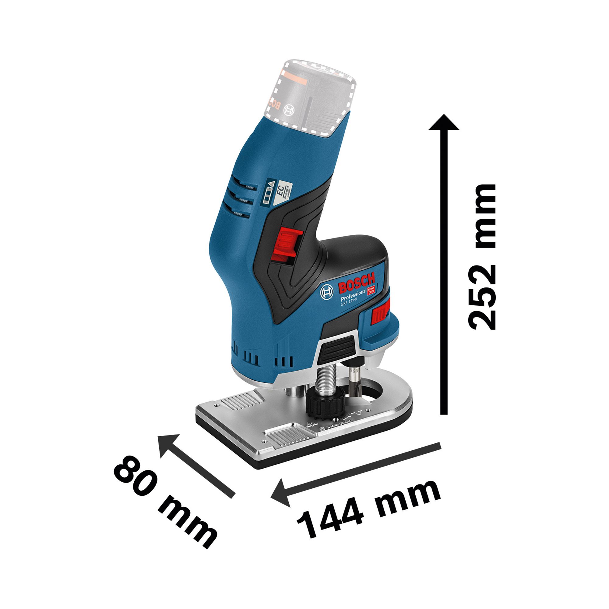 Bosch 12V Airstream Cordless Plunge Router GKF 12V 8 - Bare unit