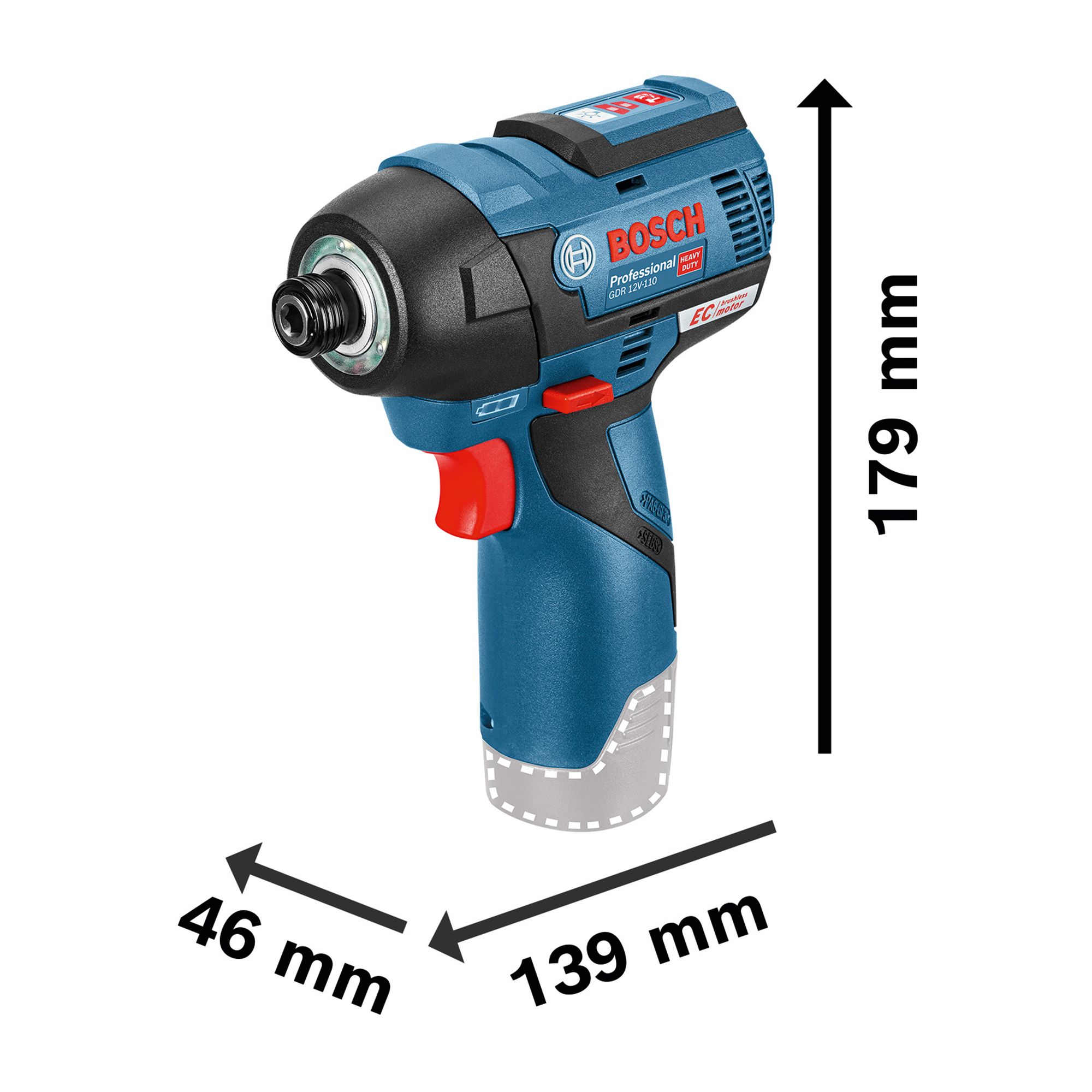 Bosch 12V Corded Impact driver GDR 12V 110 Bare unit Tradepoint