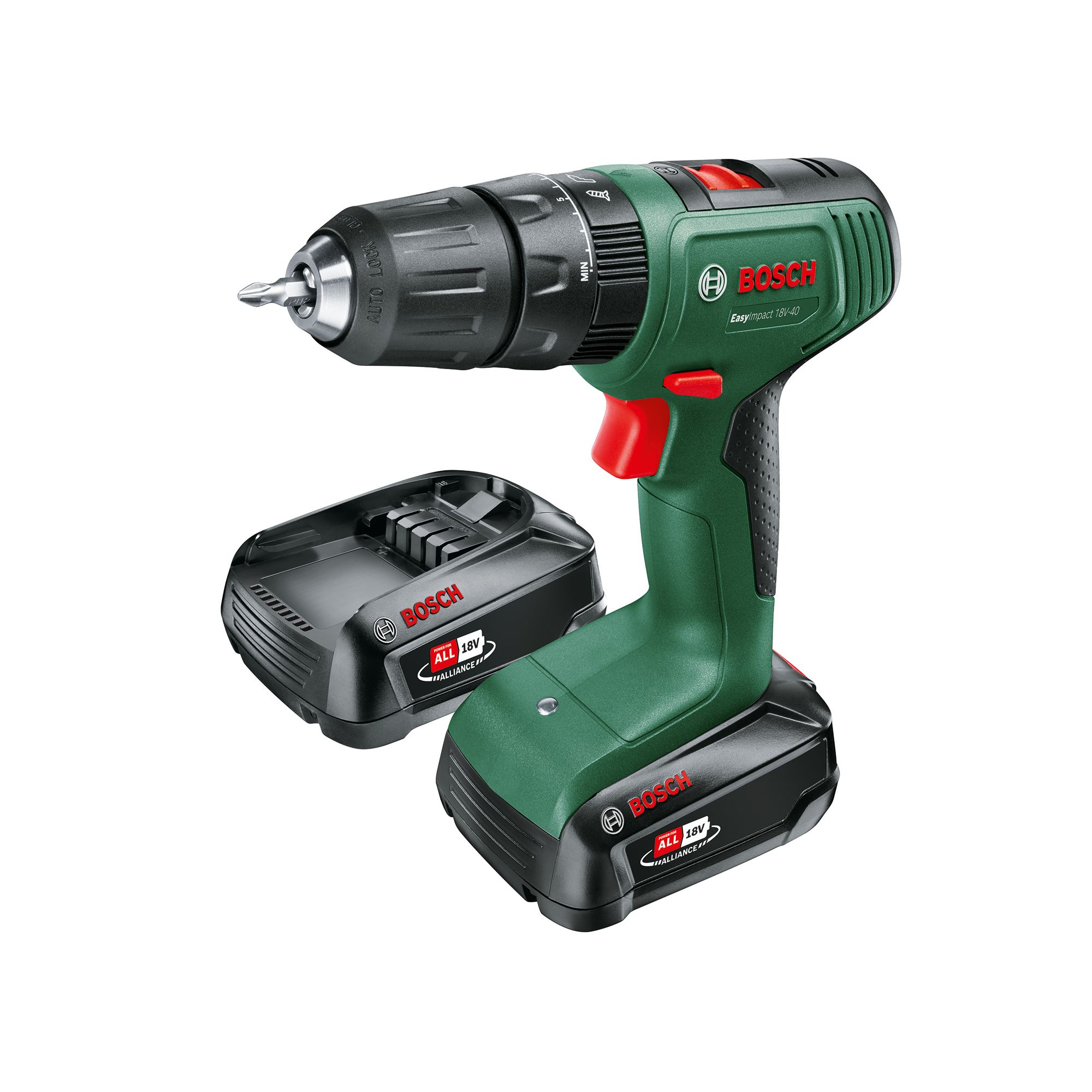 Bosch 18V 2 x 2 Li ion Cordless Combi drill EasyImpact 18V 40