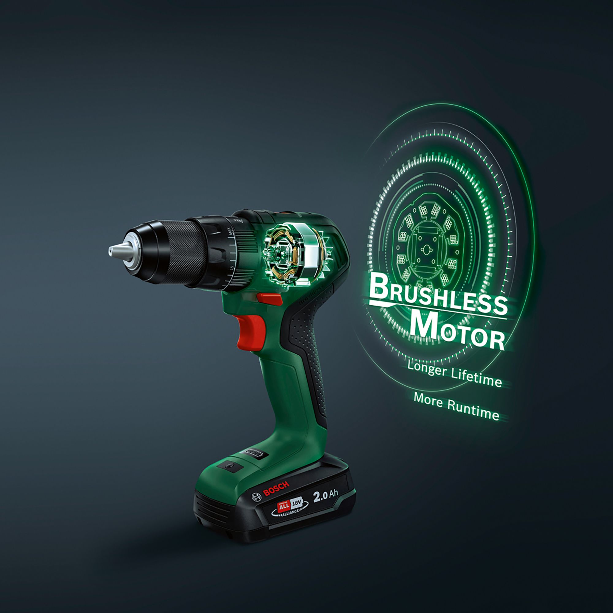 Bosch 18V 2 x 2 Li-ion Cordless Combi drill UniversalImpact 18V-60