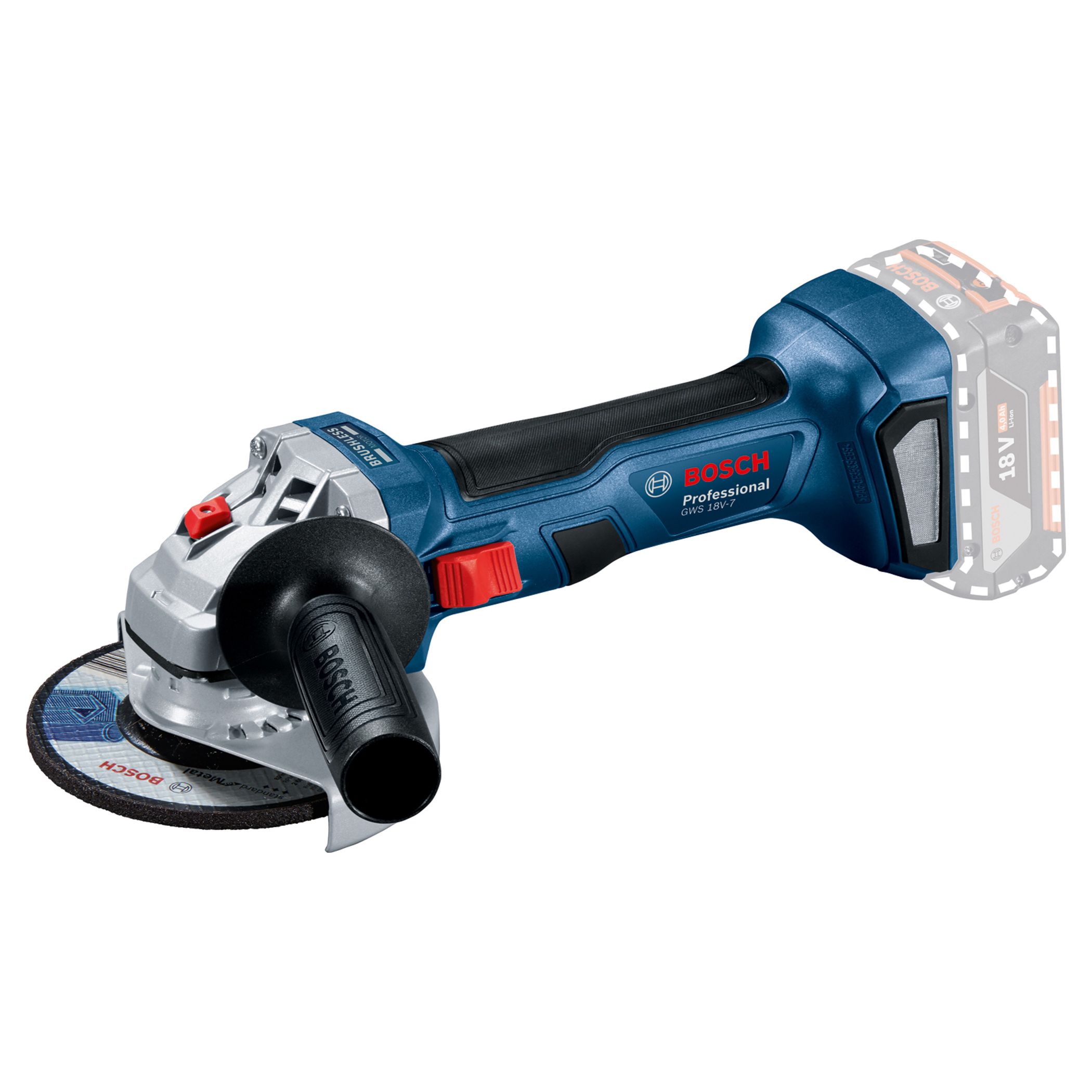 Bosch 18V Coolpack 115mm Cordless Angle grinder GWS 18V 7 115MM - Bare unit