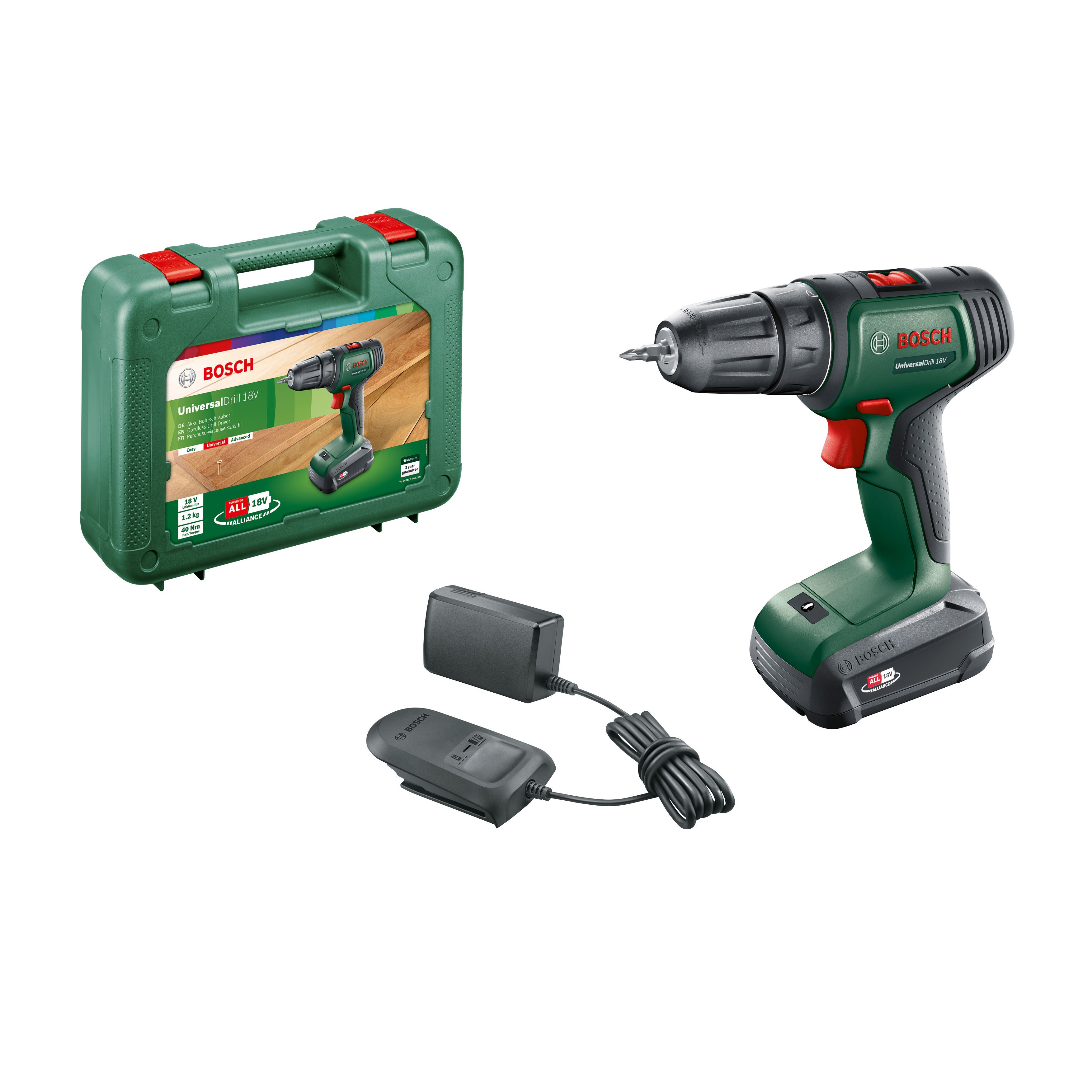 Bosch 18V Power drill All 18V 1 x 1.5 Li-ion Cordless Drill driver 0.603.9D4.070