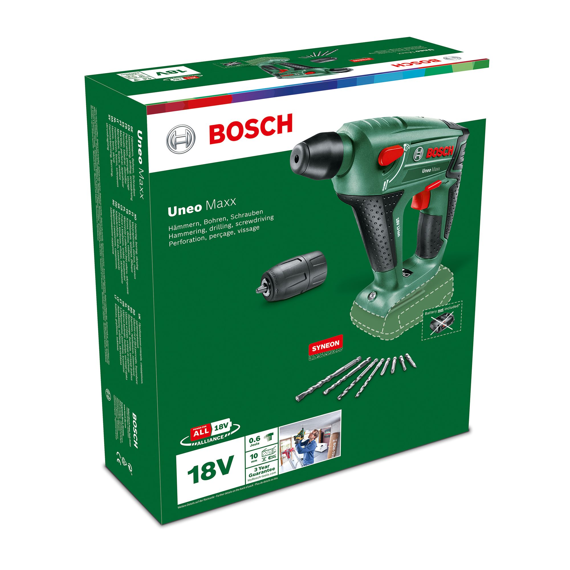 Bosch 18V Power for all Non-replaceable carbon brushed Cordless SDS Max drill (Bare Tool) - Uneo Maxx
