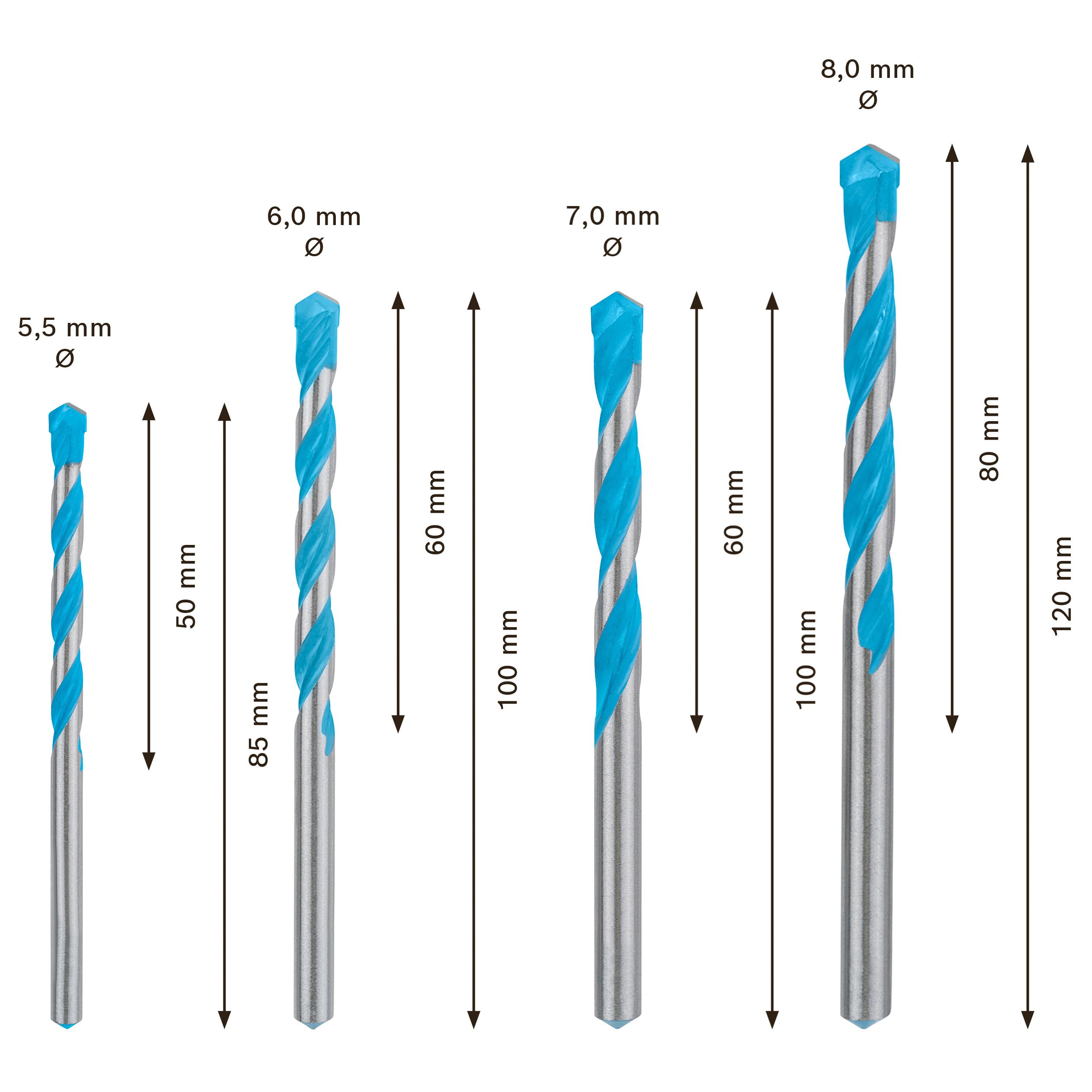 Bosch 4 piece Straight Multi-purpose Drill bit set