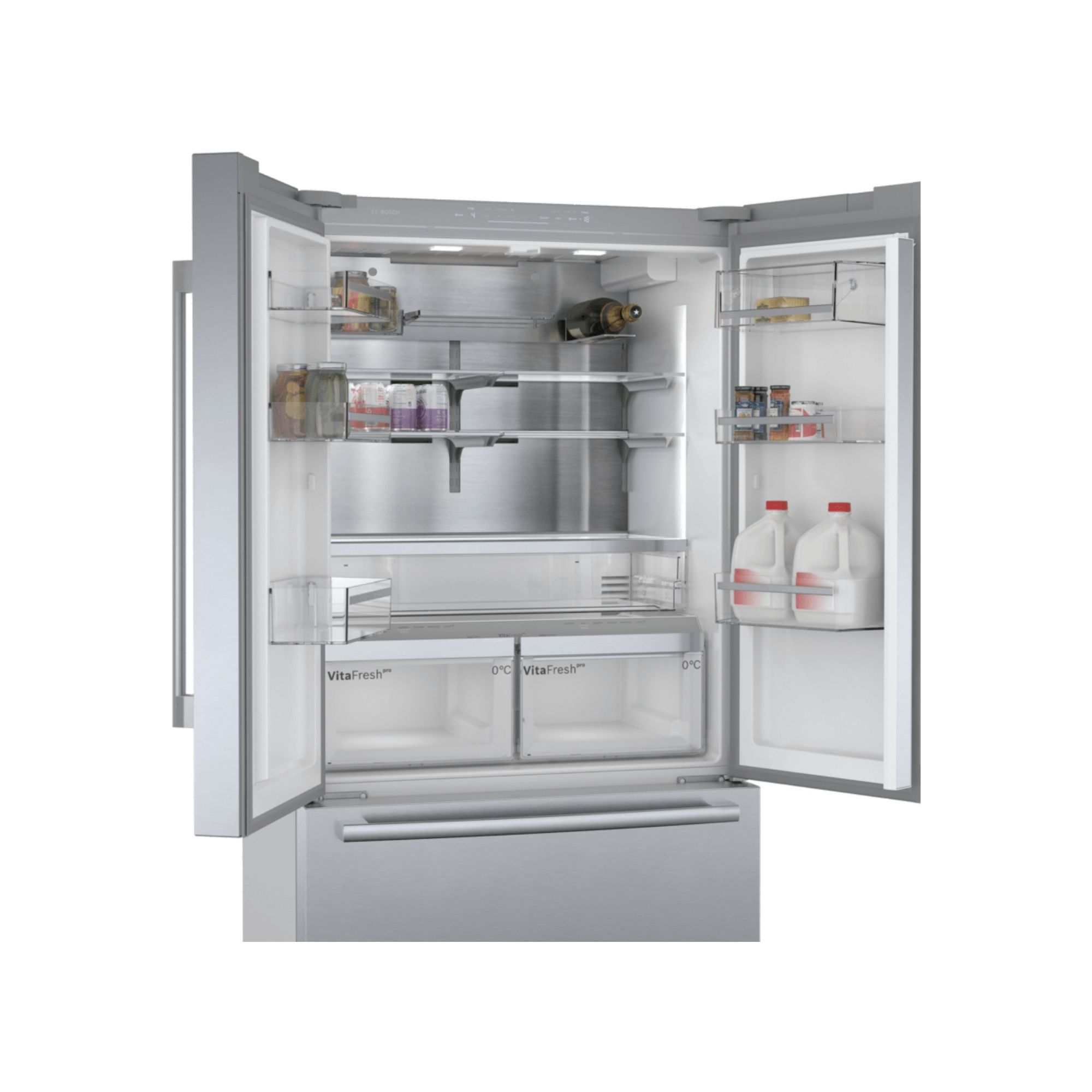 Bosch KFF96PIEP 50:50 American style Freestanding Frost free Fridge freezer - Silver