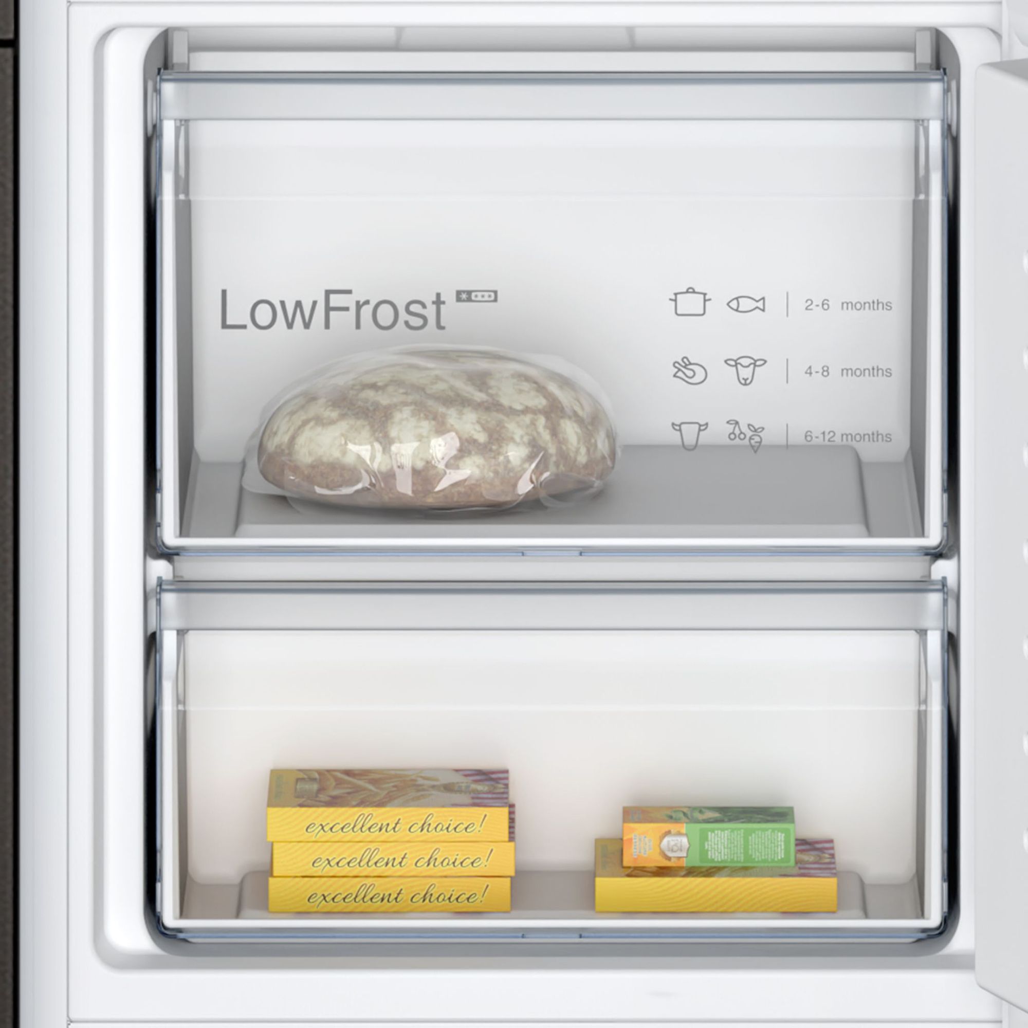 Bosch KIN86VSE0G 60:40 Integrated Frost free Fridge freezer