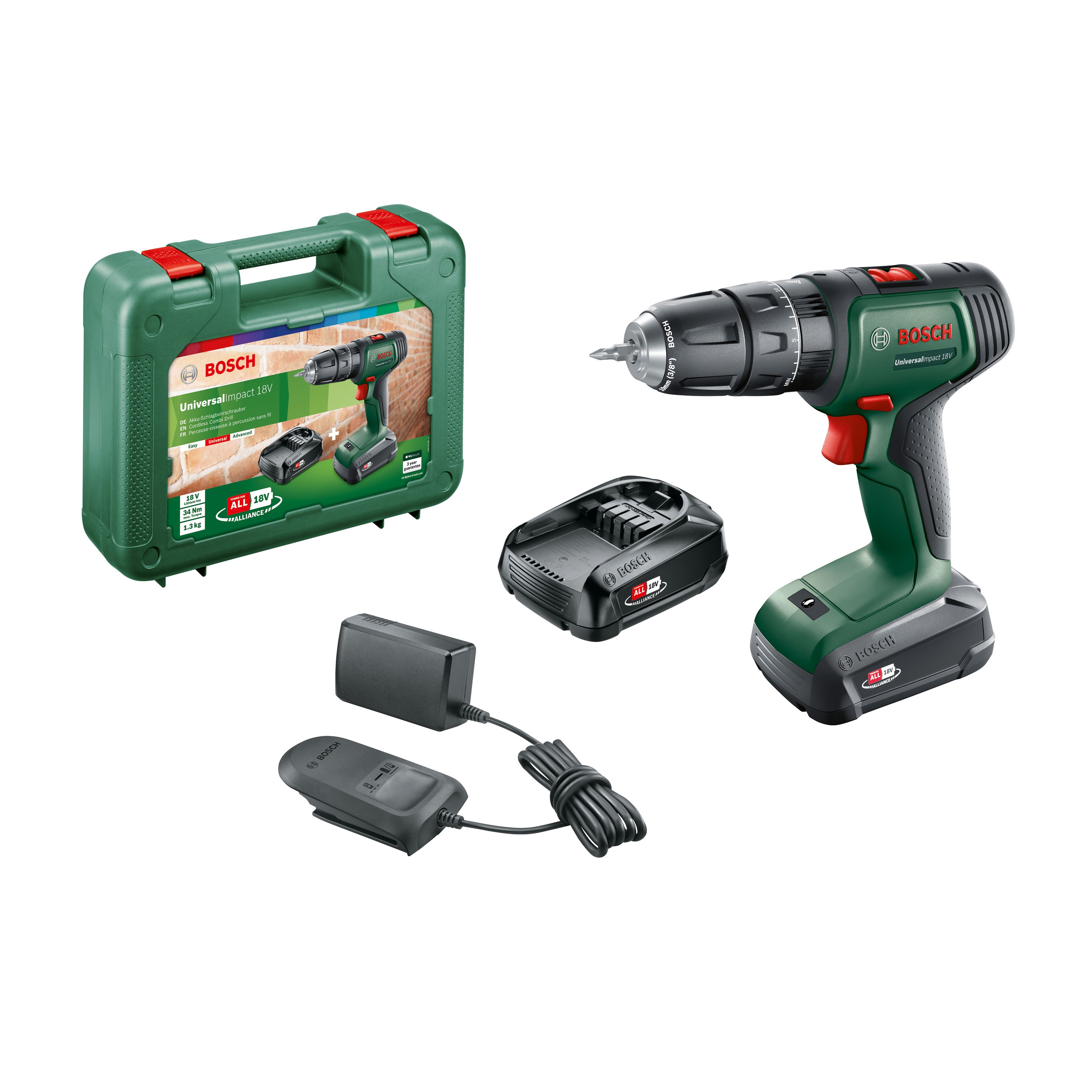 Bosch Power for ALL 18V 2 x 2 Li-ion Brushed Cordless Combi drill 0.603.9D4.172