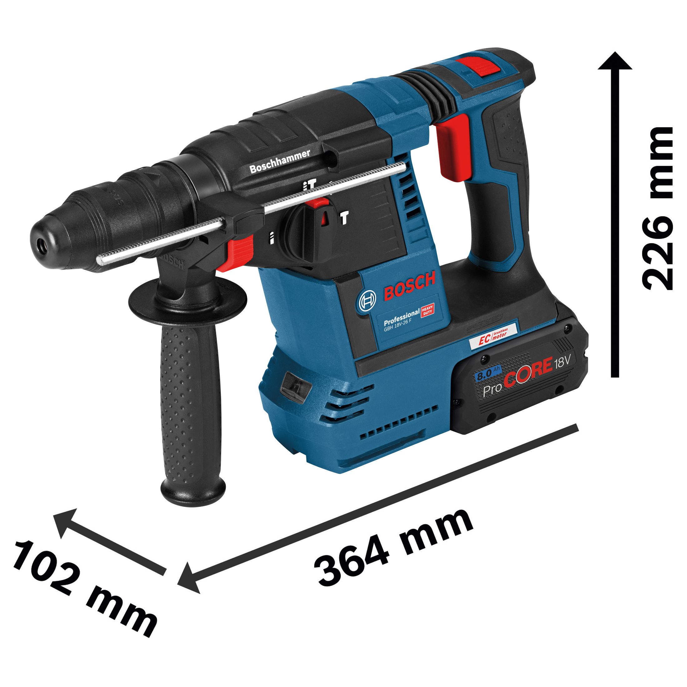 Bosch Professional 18V 2 x 5 Li-ion Brushless Cordless SDS+ drill GBH 18V-26 F