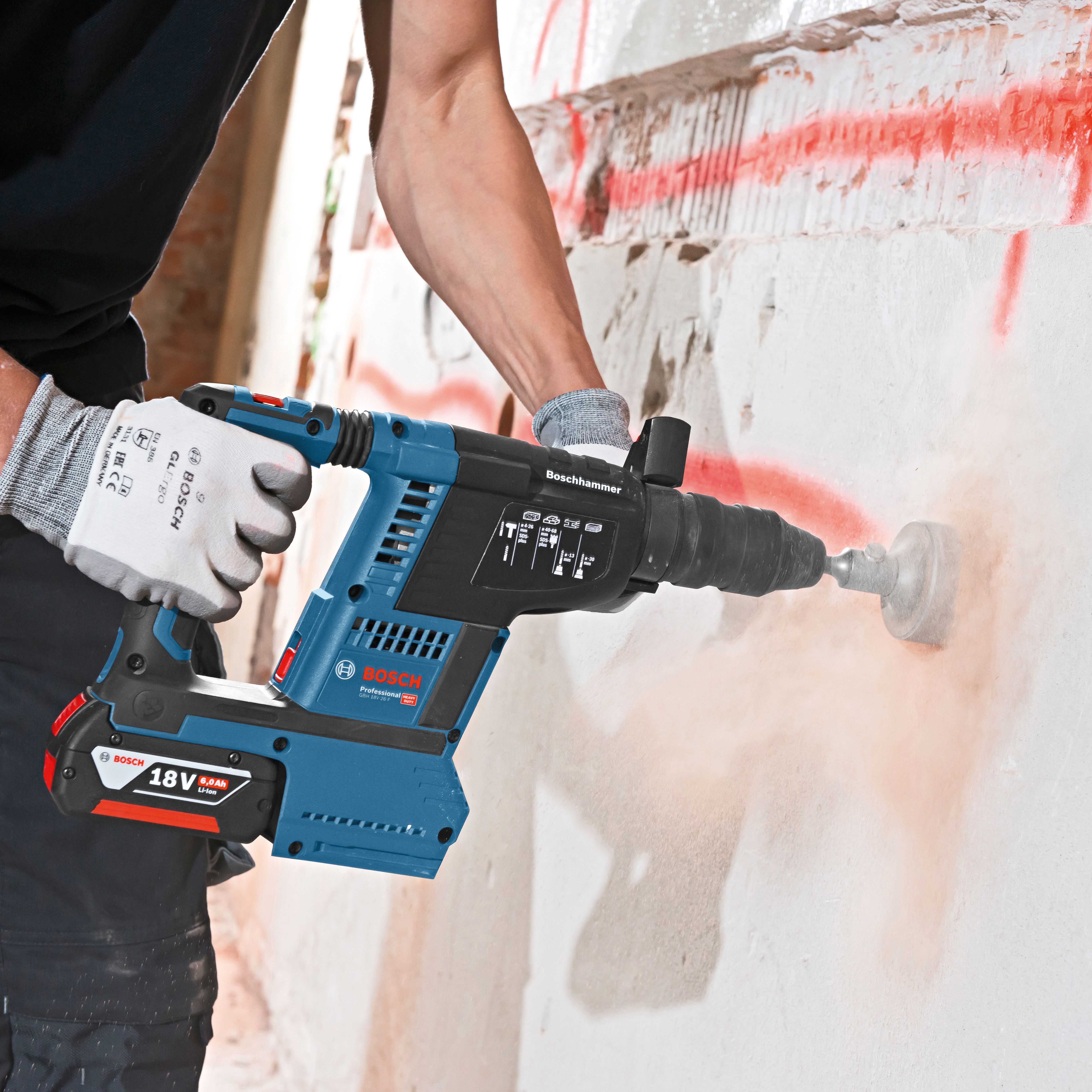 Bosch Professional 18V 2 x 8 Li-ion Brushless Cordless SDS+ drill GBH 18V-26 F