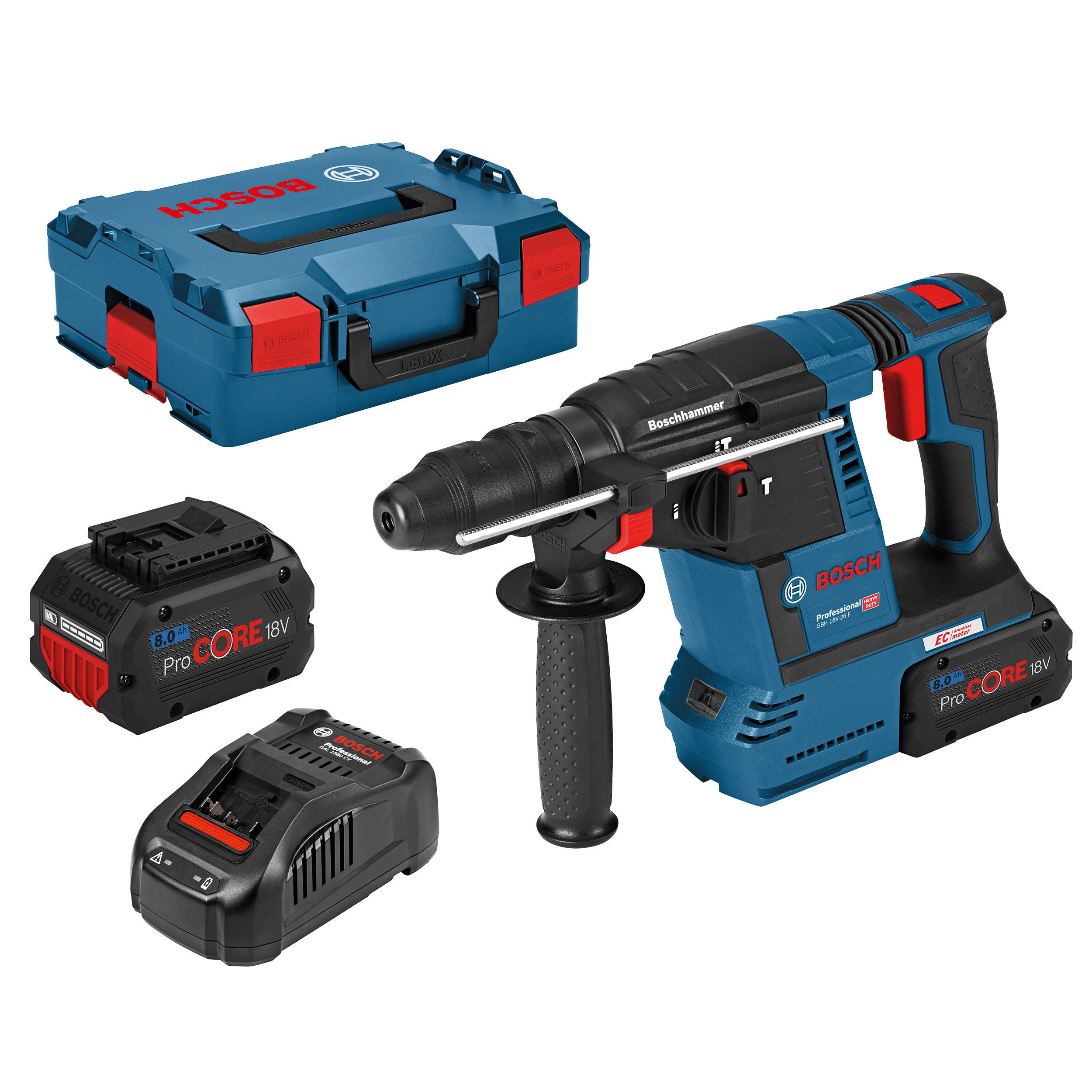 Bosch Professional 18V 2 x 8 Li-ion Brushless Cordless SDS+ drill GBH 18V-26 F
