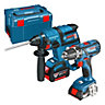 Bosch Professional 2 x 4 Li-ion Cordless Combi drill & hammer pack 0.615.990.H5H