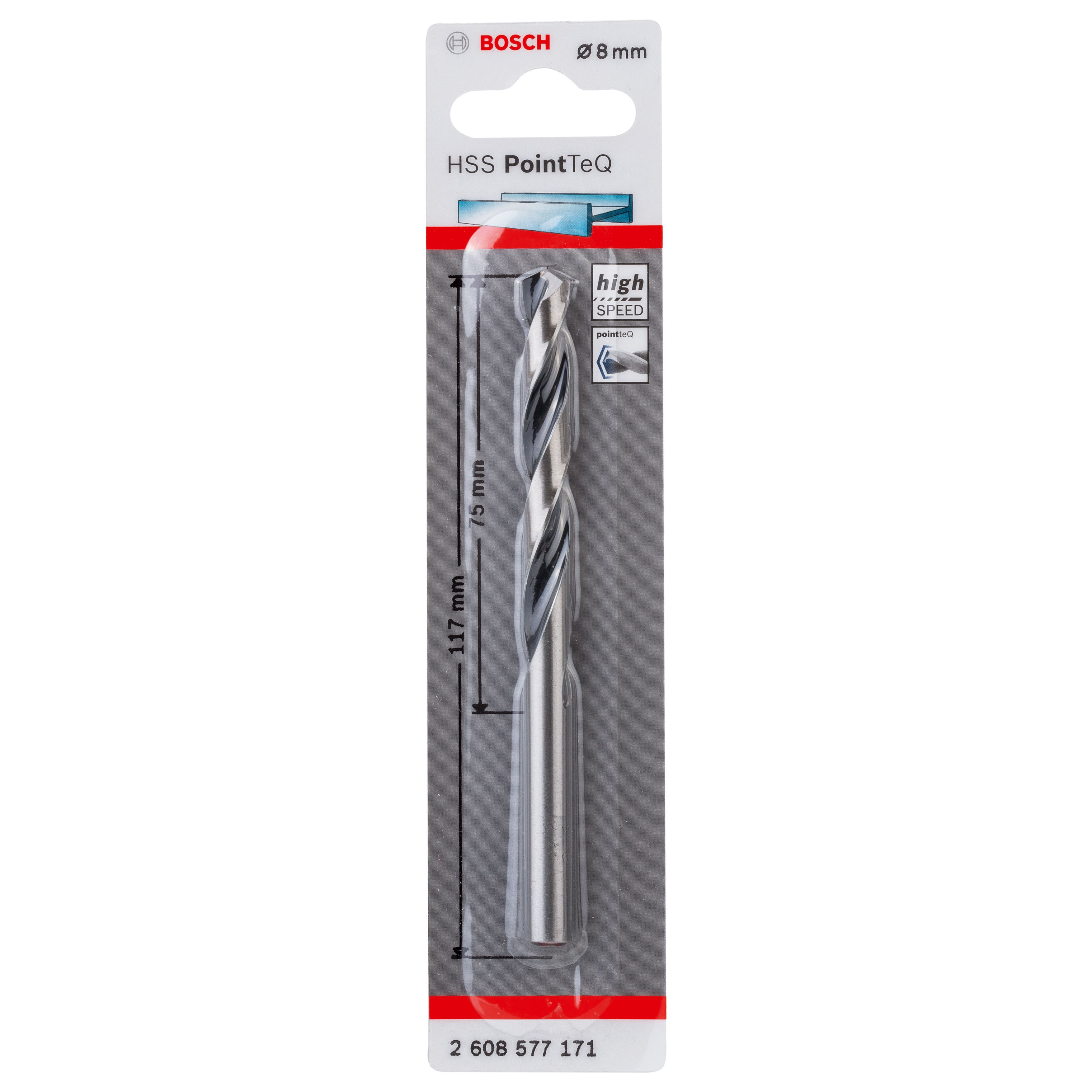 Bosch Professional Round Metal Drill bit (Dia)8mm (L)117mm