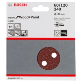 Bosch Professional Sanding disc set Punched (D)125mm 60/120/240 grit, Pack of 6