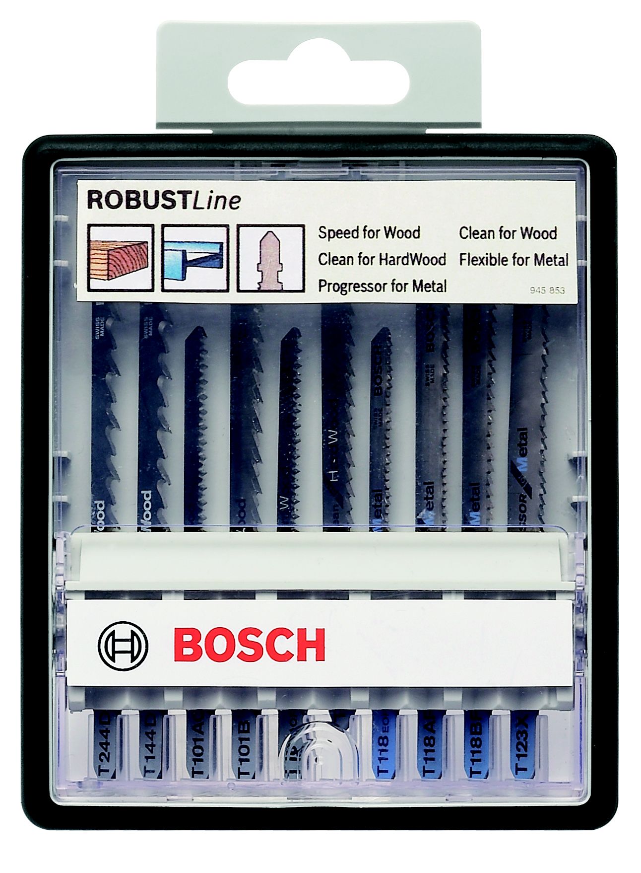 Bosch Robust Line Wood & Metal T-shank 10 piece Jigsaw blade