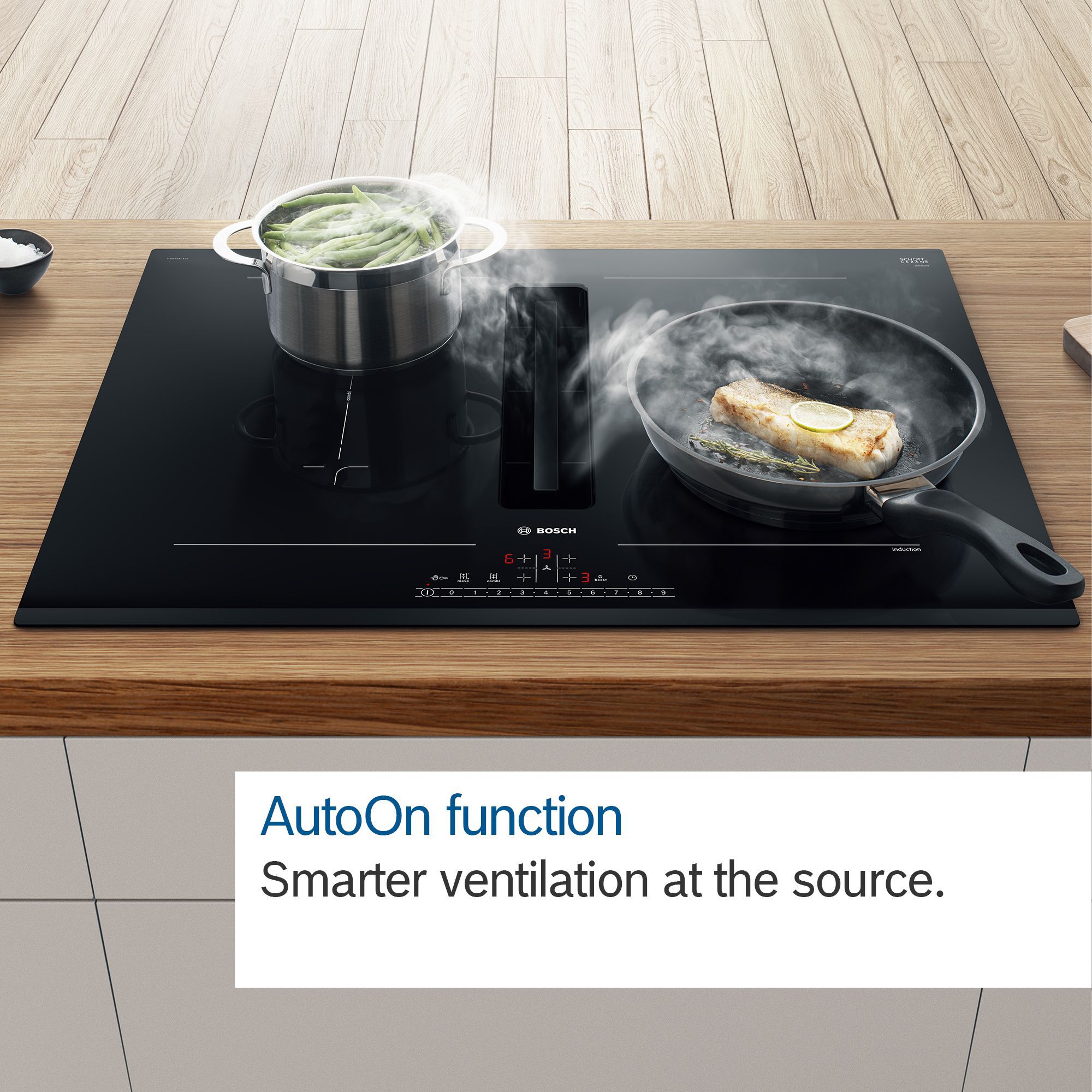 Bosch Series 6 PVQ731H26E 71cm Mixed Venting Hob - Black
