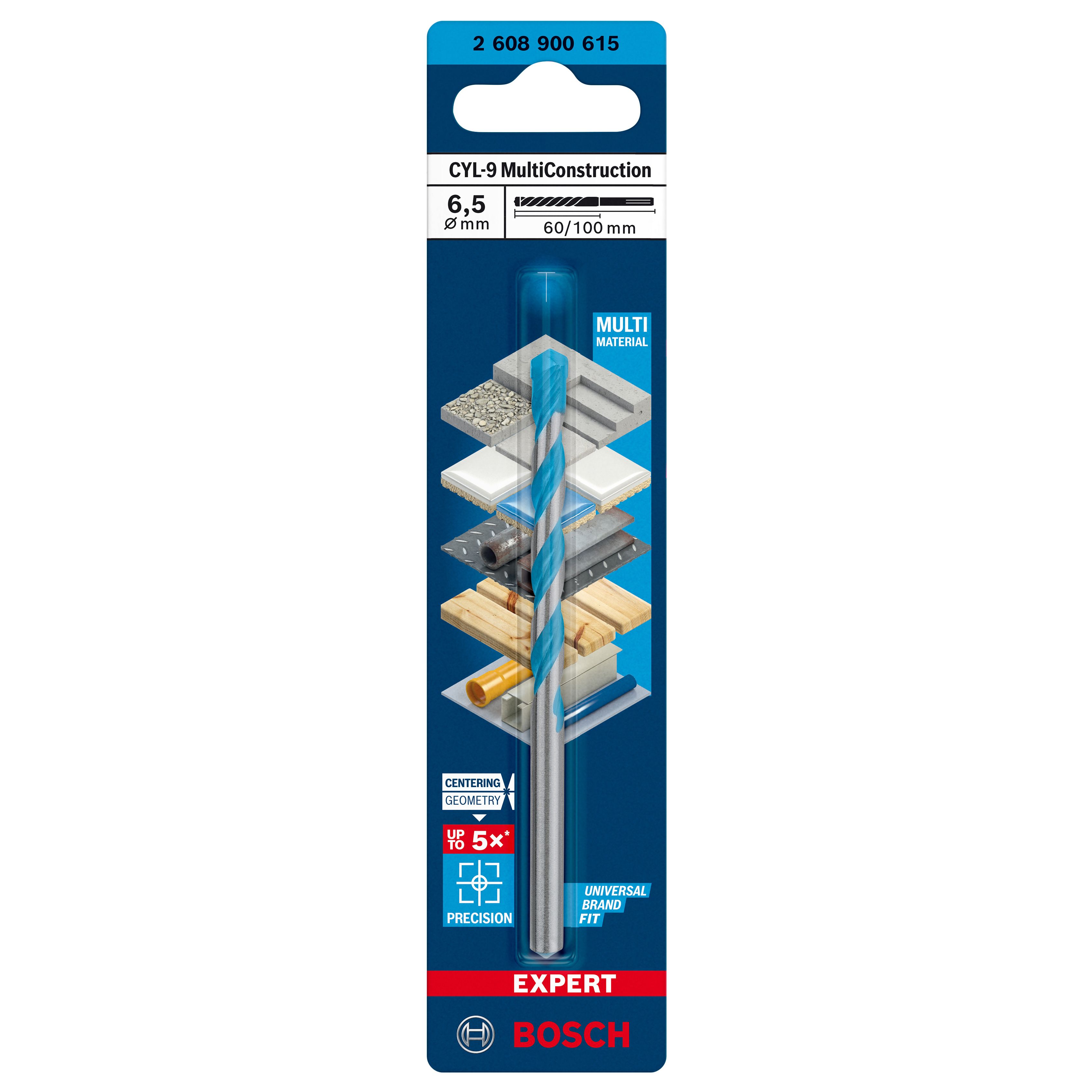 Bosch Straight Multi-purpose Drill bit (Dia)6.5mm (L)100mm