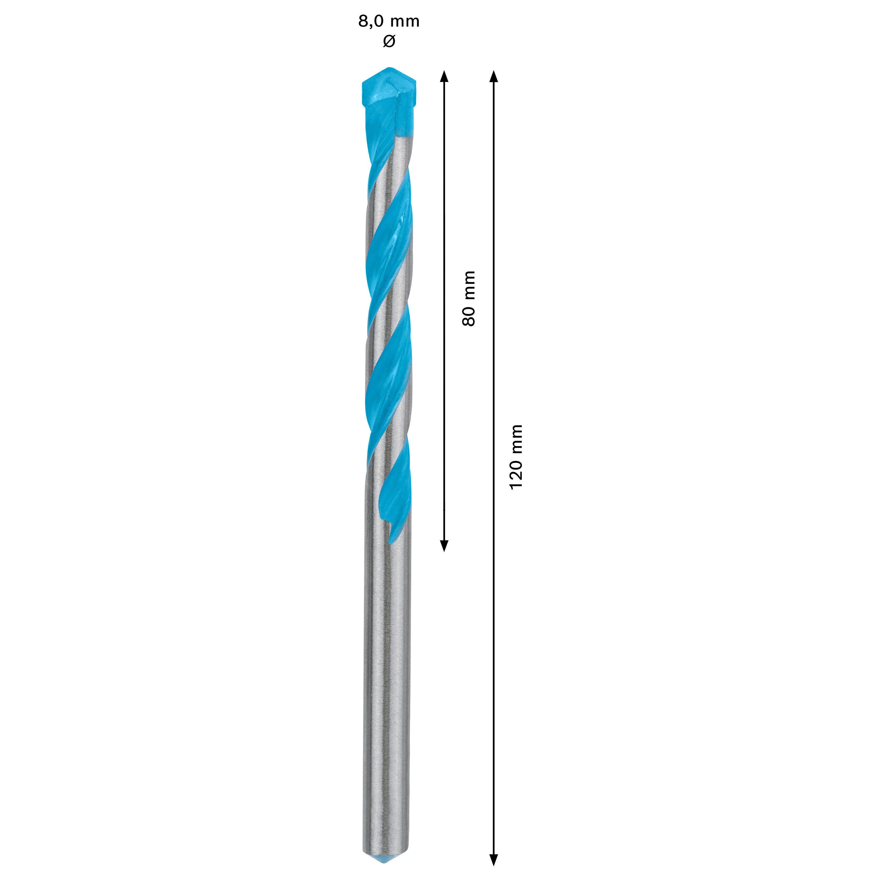 Bosch Straight Multi-purpose Drill bit (Dia)8mm (L)120mm