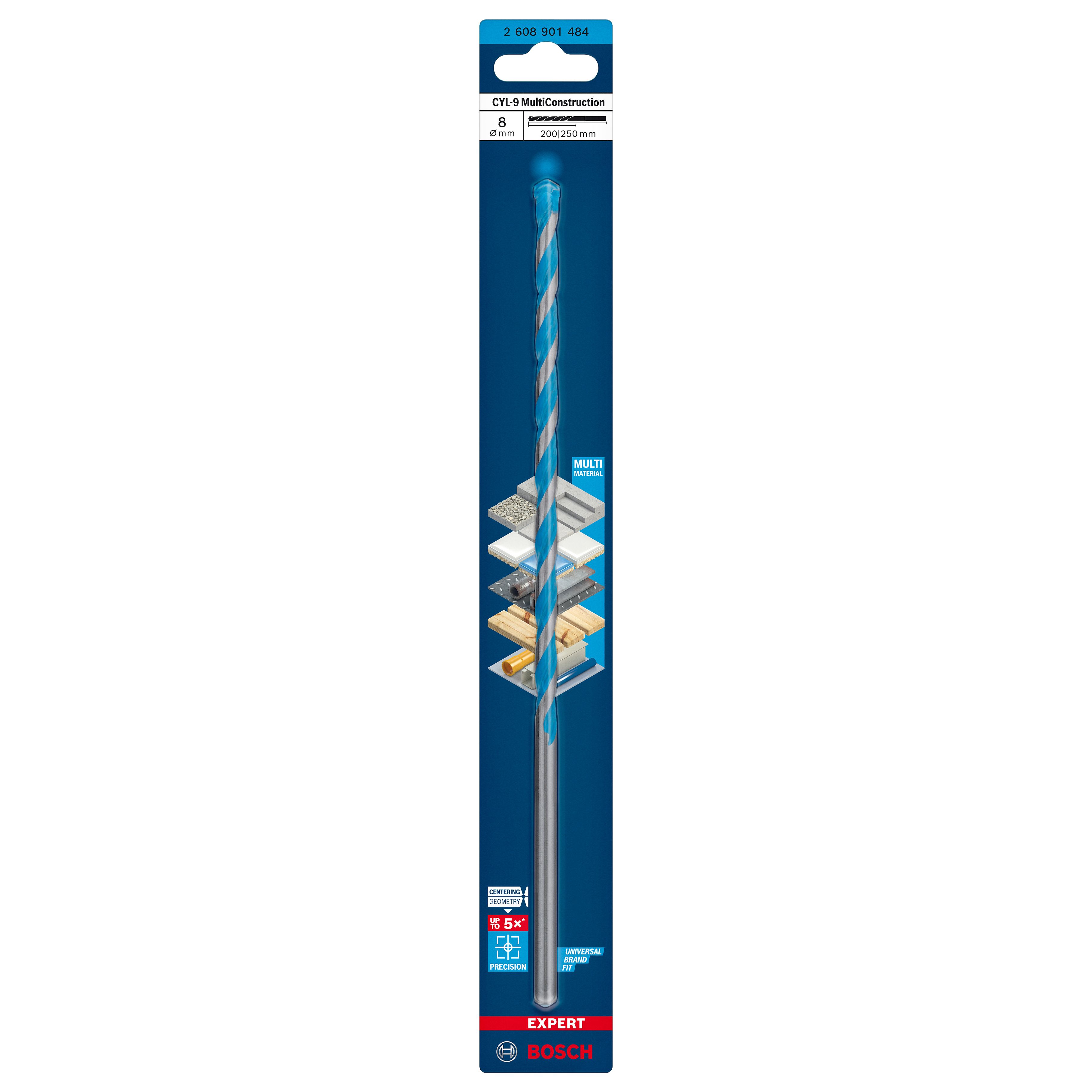 Bosch Straight Multi-purpose Drill bit (Dia)8mm