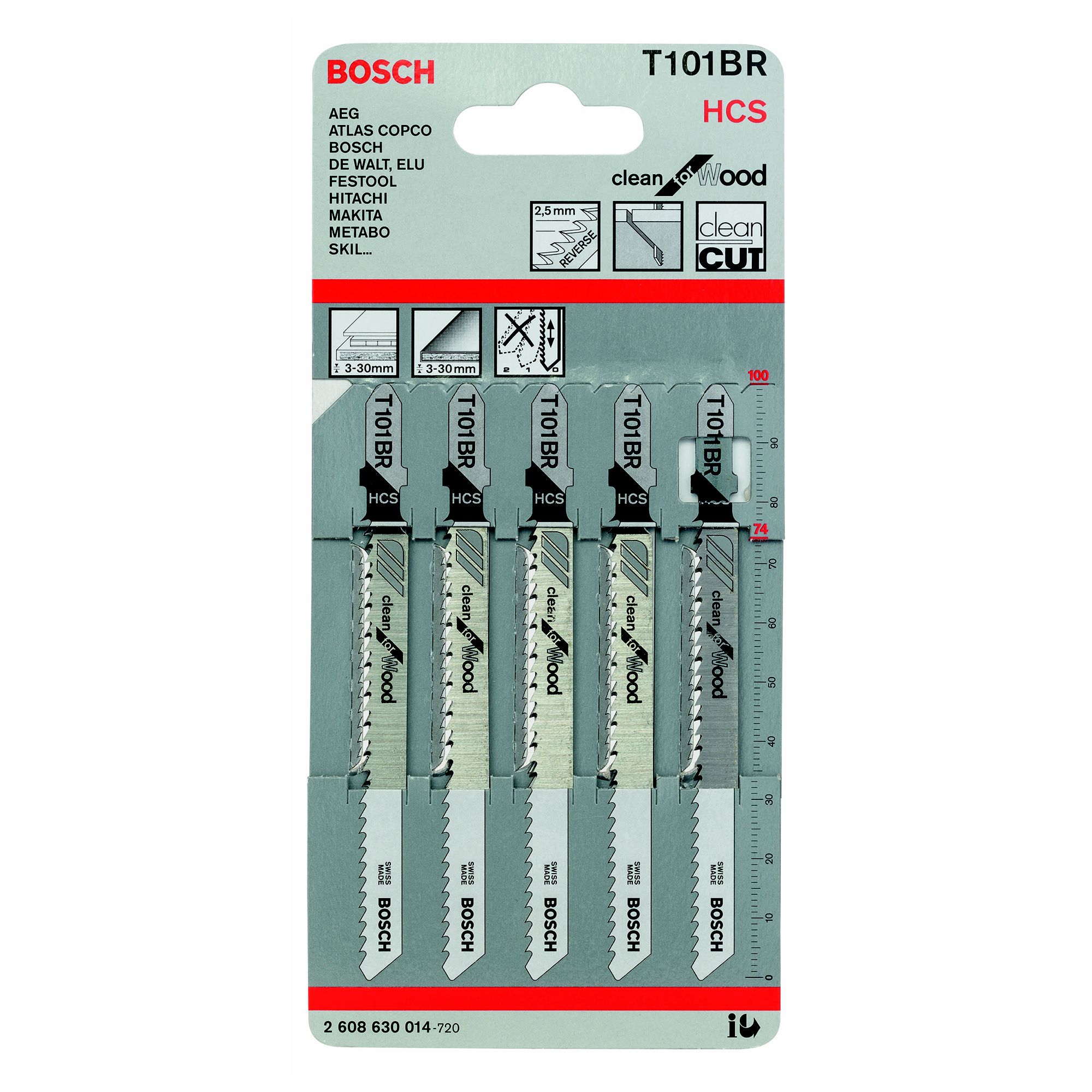 Bosch T-shank Jigsaw blade T101BR (L)100mm, Pack of 2