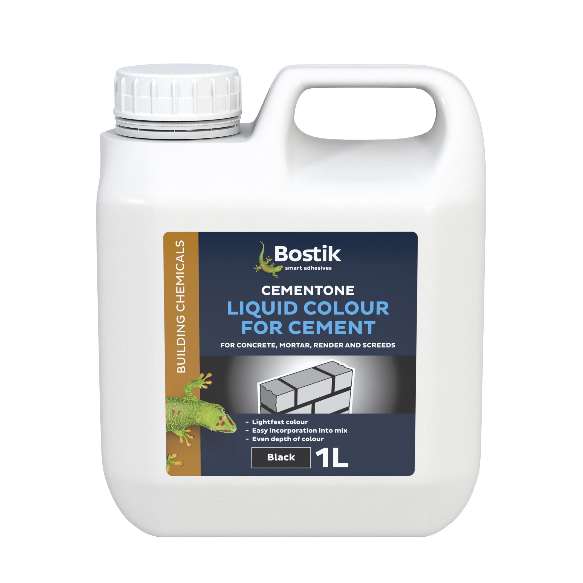 Bostik Cement colours Black, Liquid colour, 1L Plastic jerry can 1.23kg