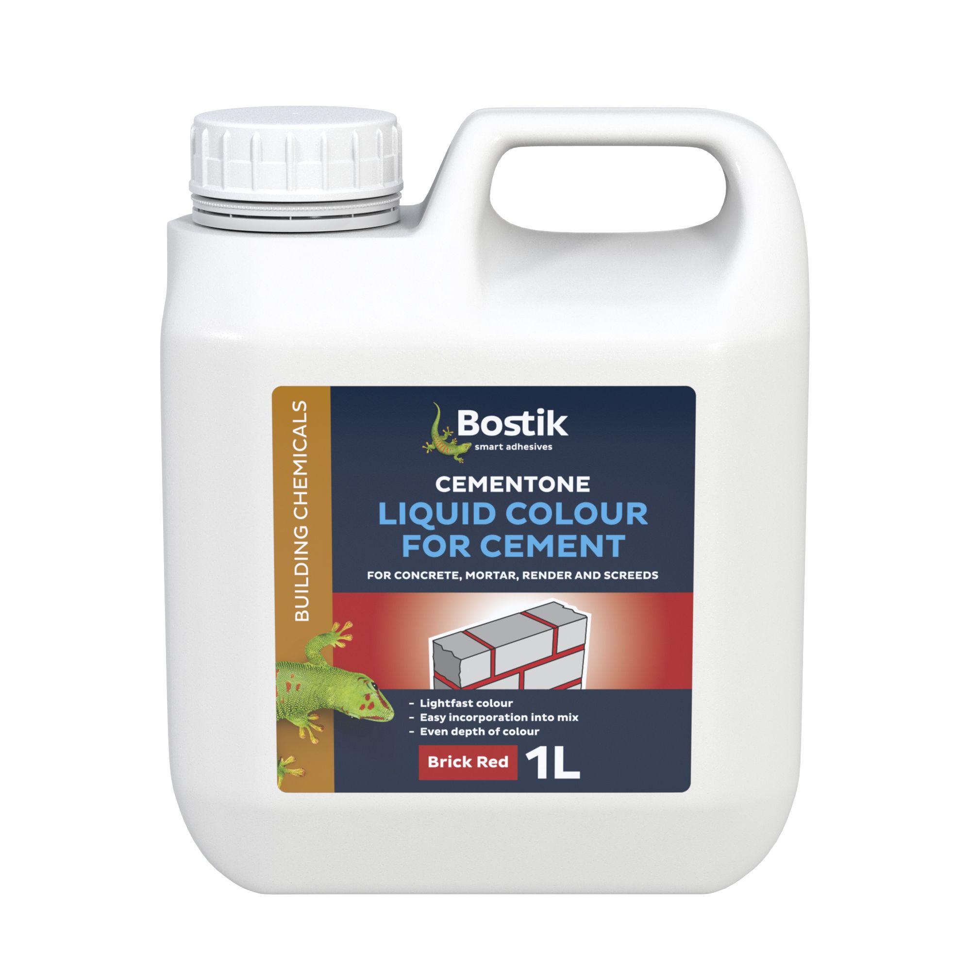 Bostik Cement colours Red, Liquid colour, 1L Plastic jerry can 1.26kg