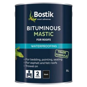 Bostik Waterproofing Black Downpipes, gutters & roofs Bituminous mastic, 5L