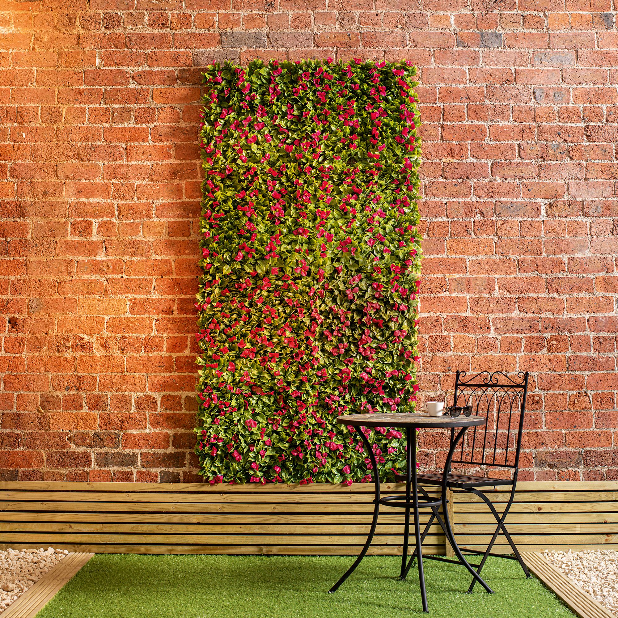 Bougainvillea Square Artificial plant wall, (H)1m (W)1m