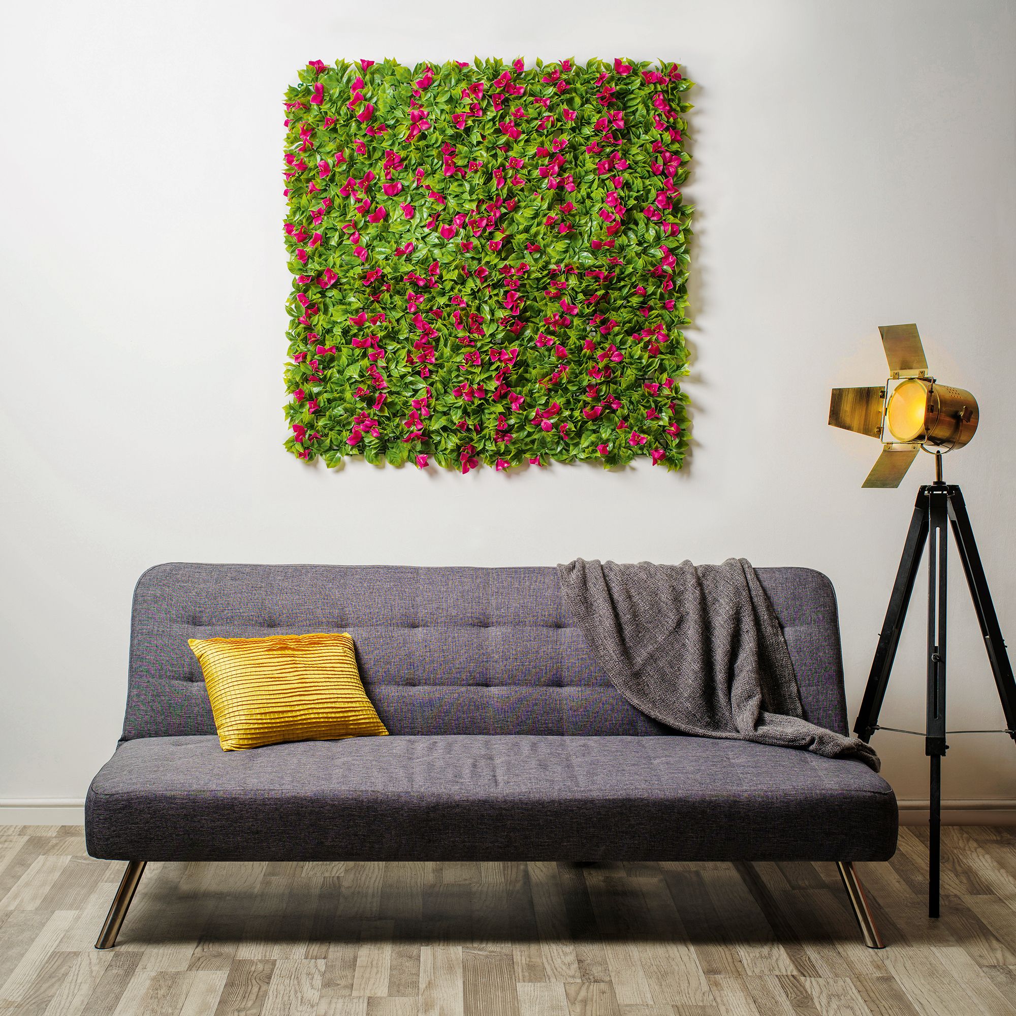 Bougainvillea Square Artificial plant wall, (H)1m (W)1m