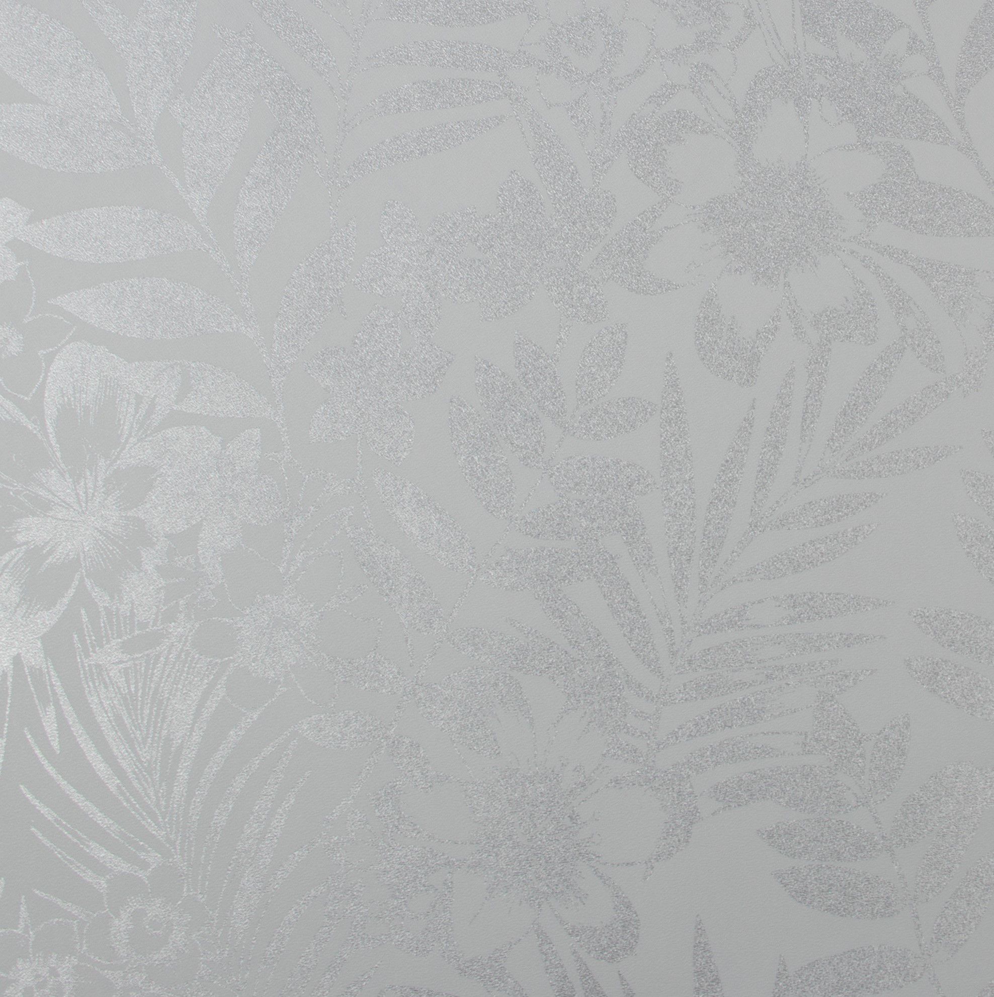 Boutique Alice Metallic effect Leaf Embossed Wallpaper Sample