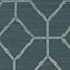 Boutique Asscher Teal Geometric Textured Wallpaper Sample