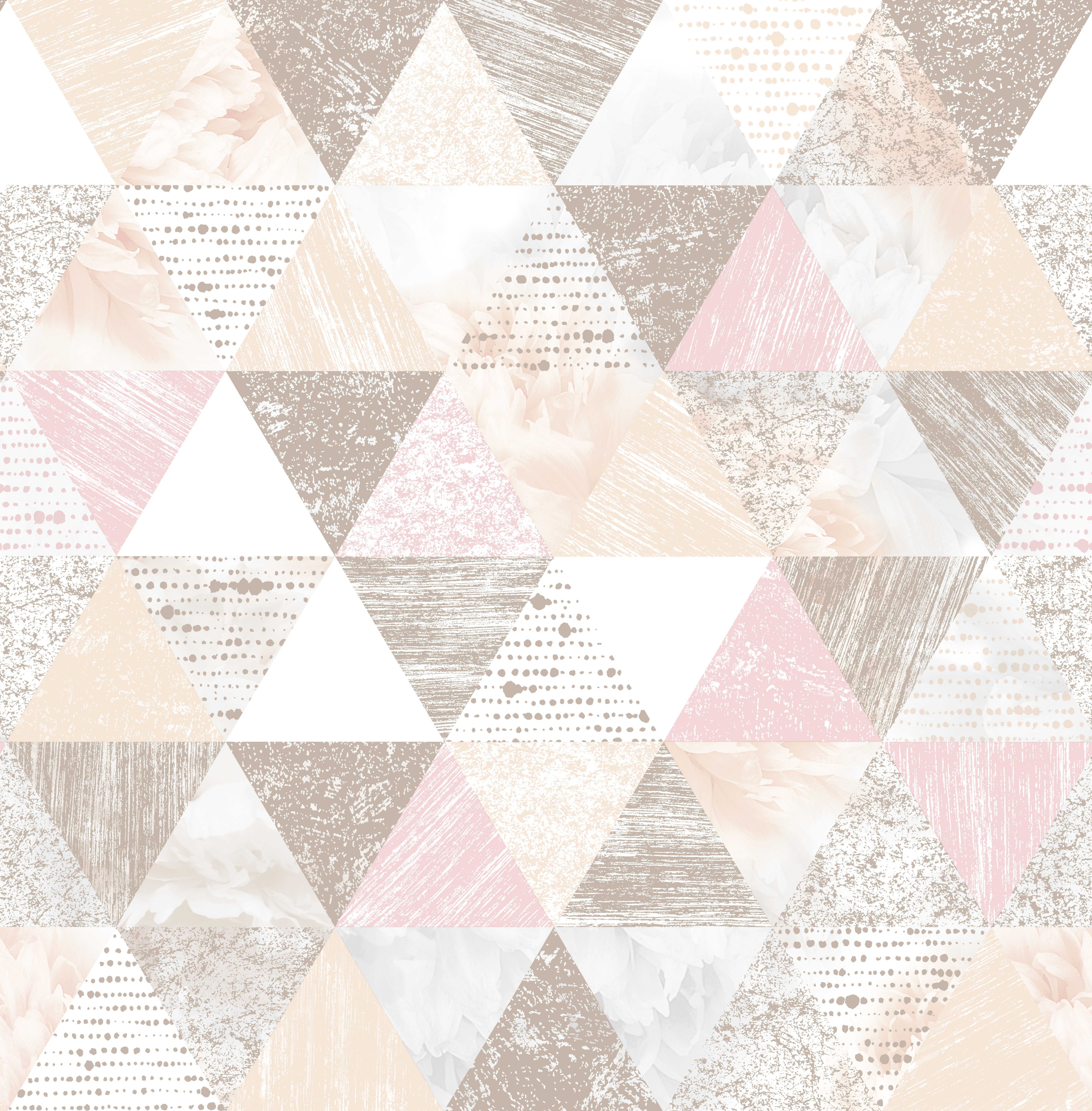 Boutique Beau Pink Metallic effect Geometric Smooth Wallpaper Sample