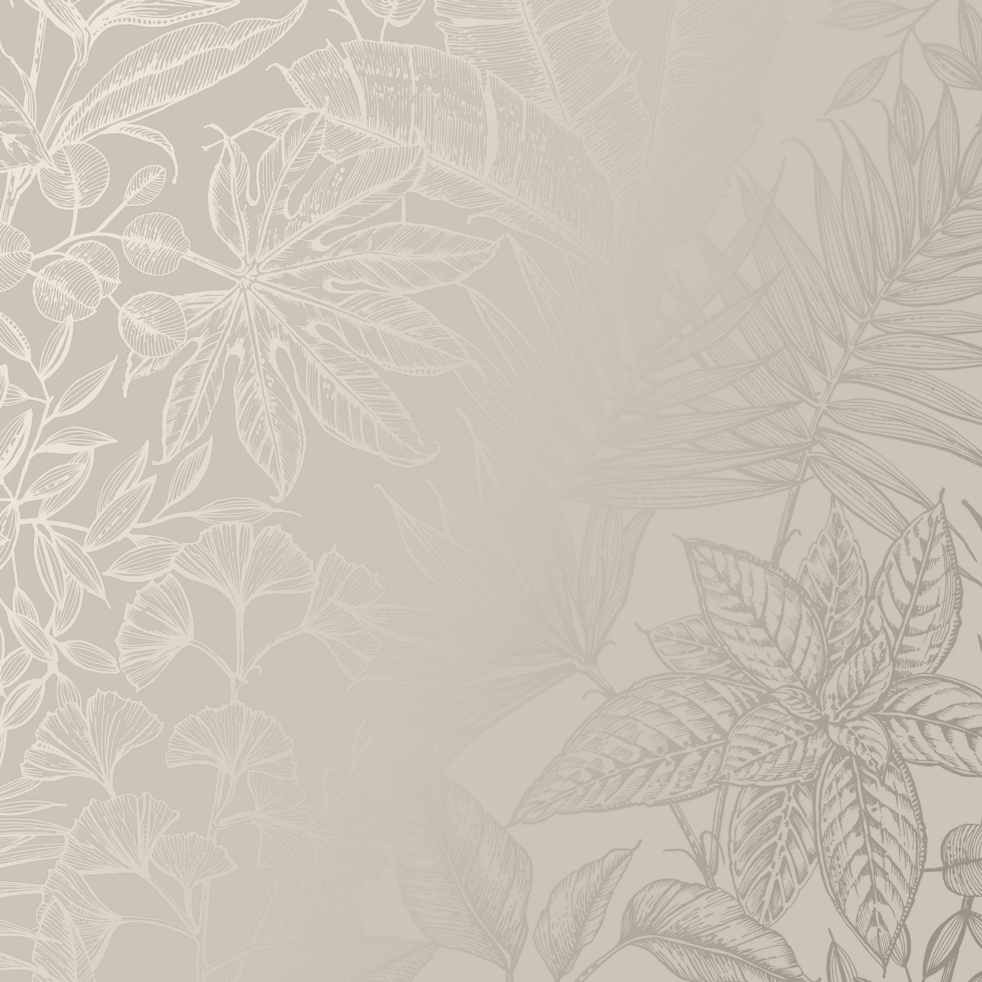 Boutique Beige Metallic effect Leaves Textured Wallpaper Sample