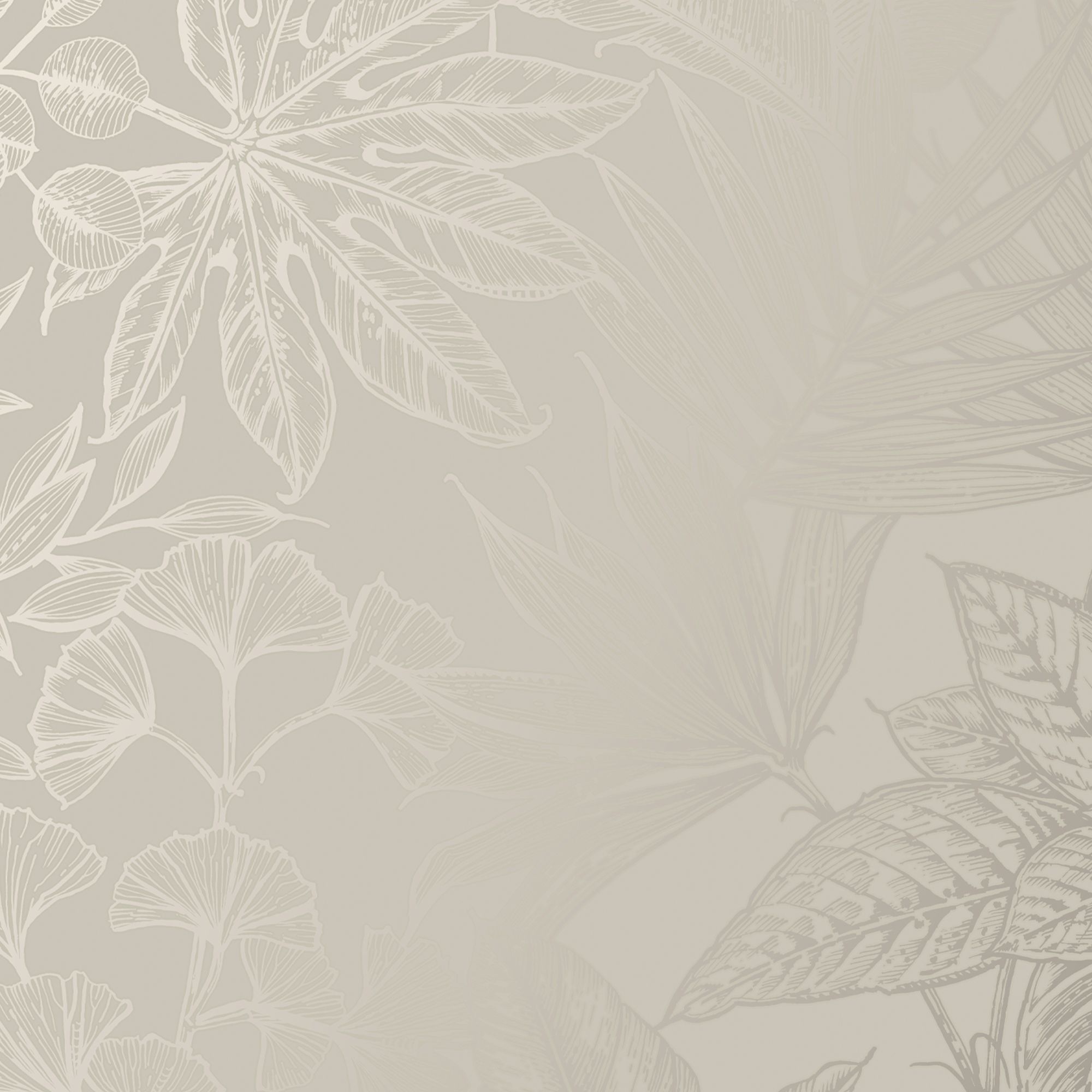 Boutique Beige Metallic effect Leaves Textured Wallpaper Sample