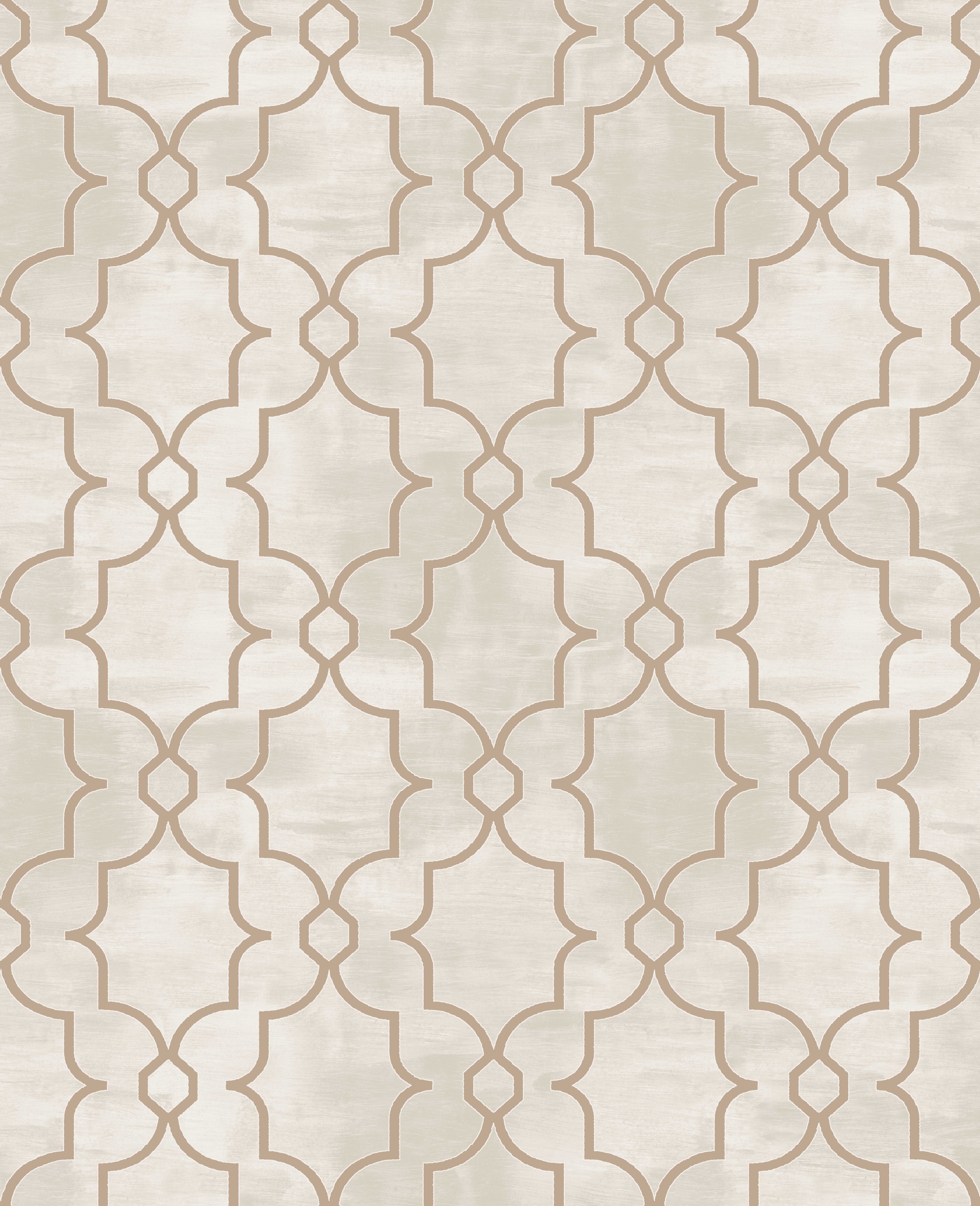Boutique Carmona Taupe Metallic effect Geometric Embossed Wallpaper Sample