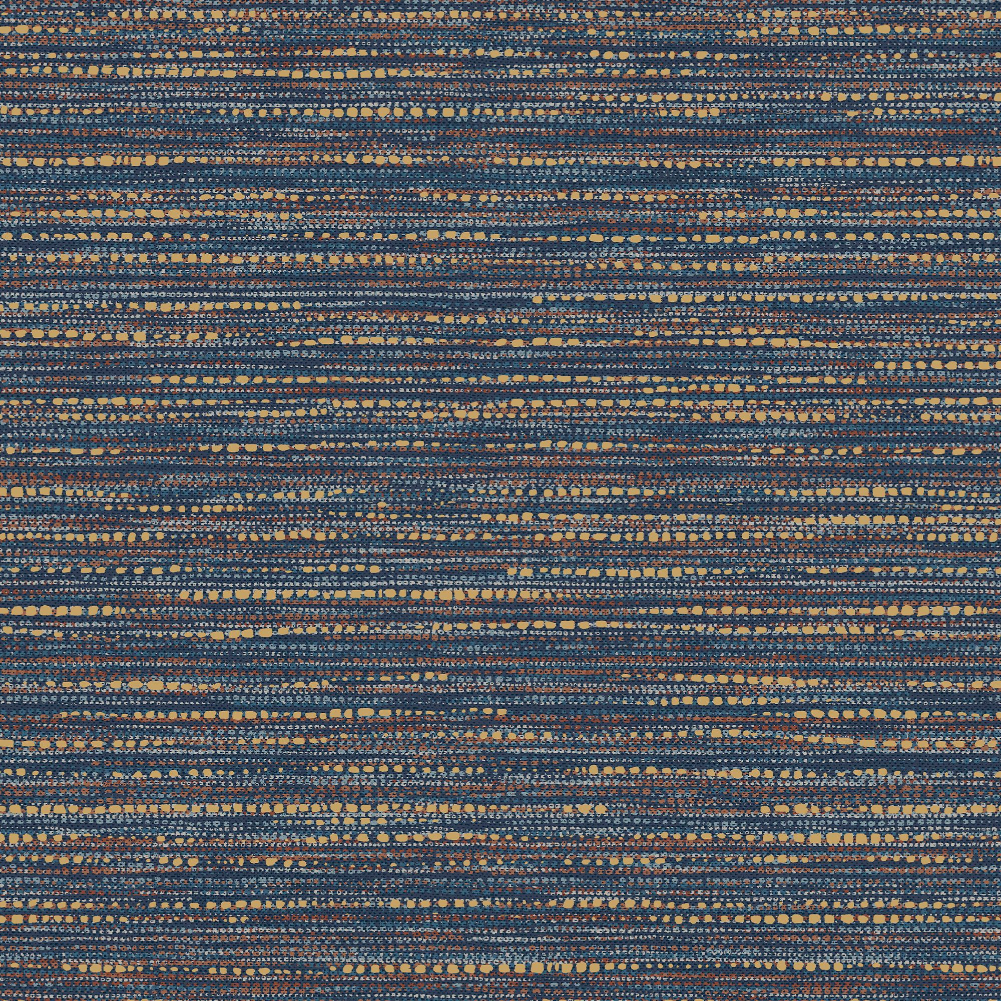 Boutique Chunky Horizontal Indigo Blue Woven effect Textured Wallpaper