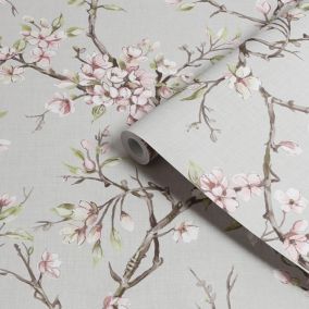 Boutique Eliza Blush Floral Smooth Wallpaper