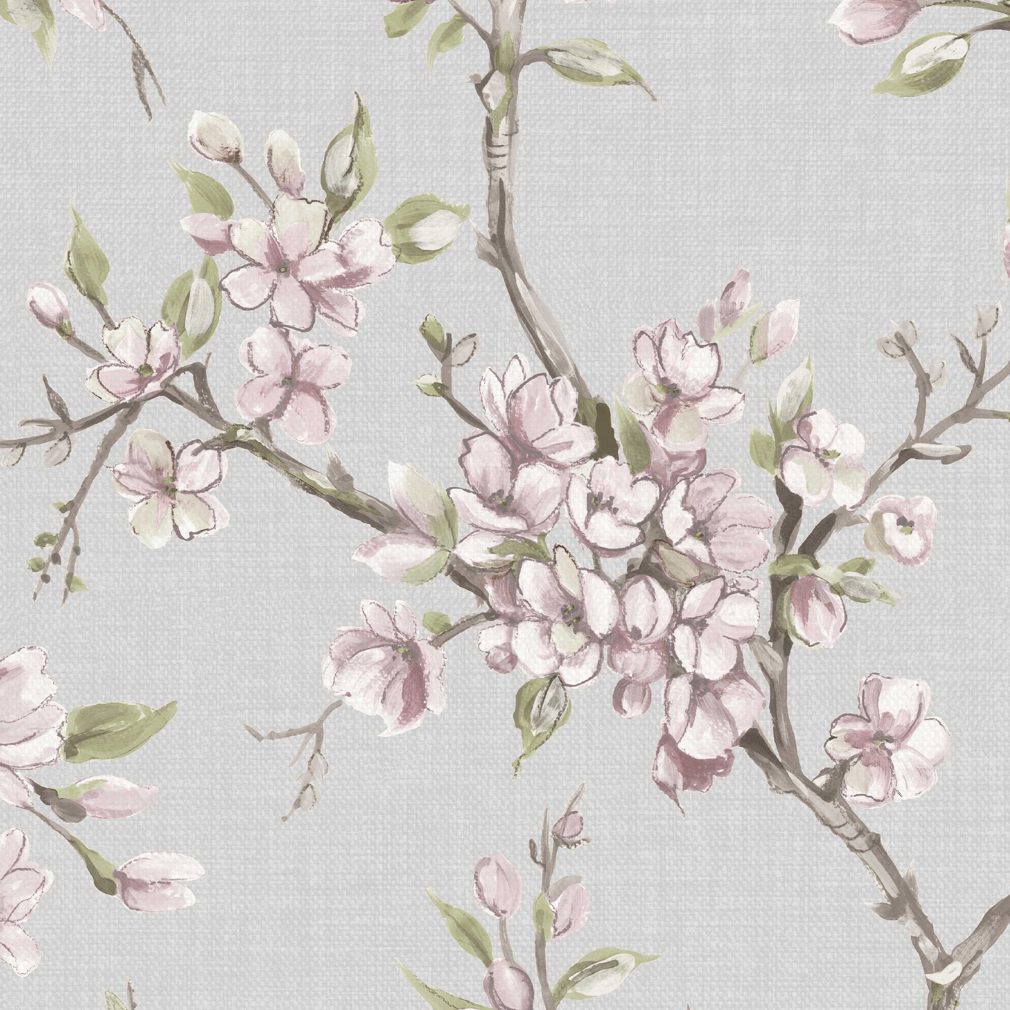 Boutique Eliza Blush Floral Smooth Wallpaper