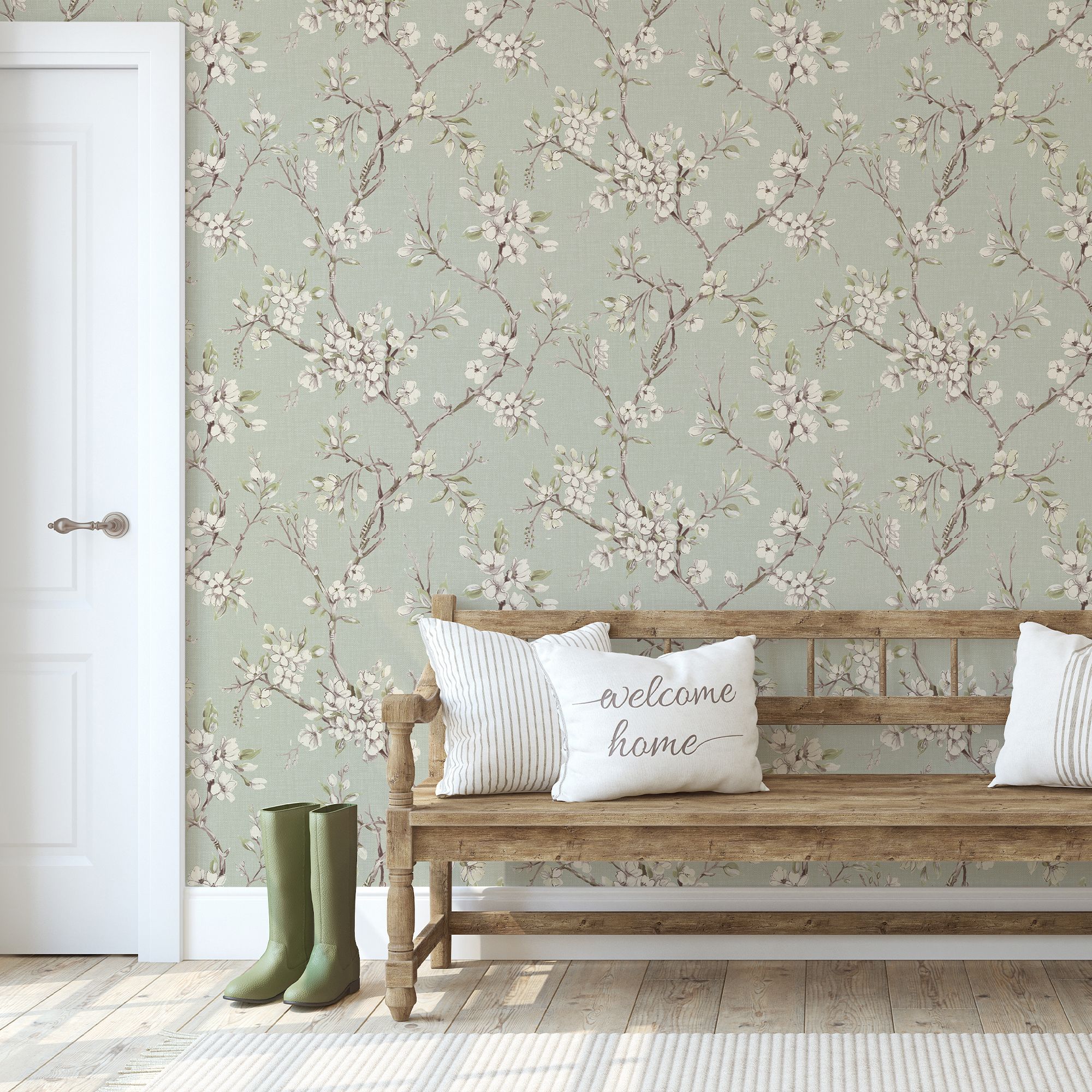 Boutique Eliza Sage Smooth Wallpaper Sample
