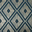 Boutique Fitz Green Geometric Metallic effect Textured Wallpaper