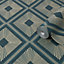 Boutique Fitz Green Metallic effect Geometric Textured Wallpaper