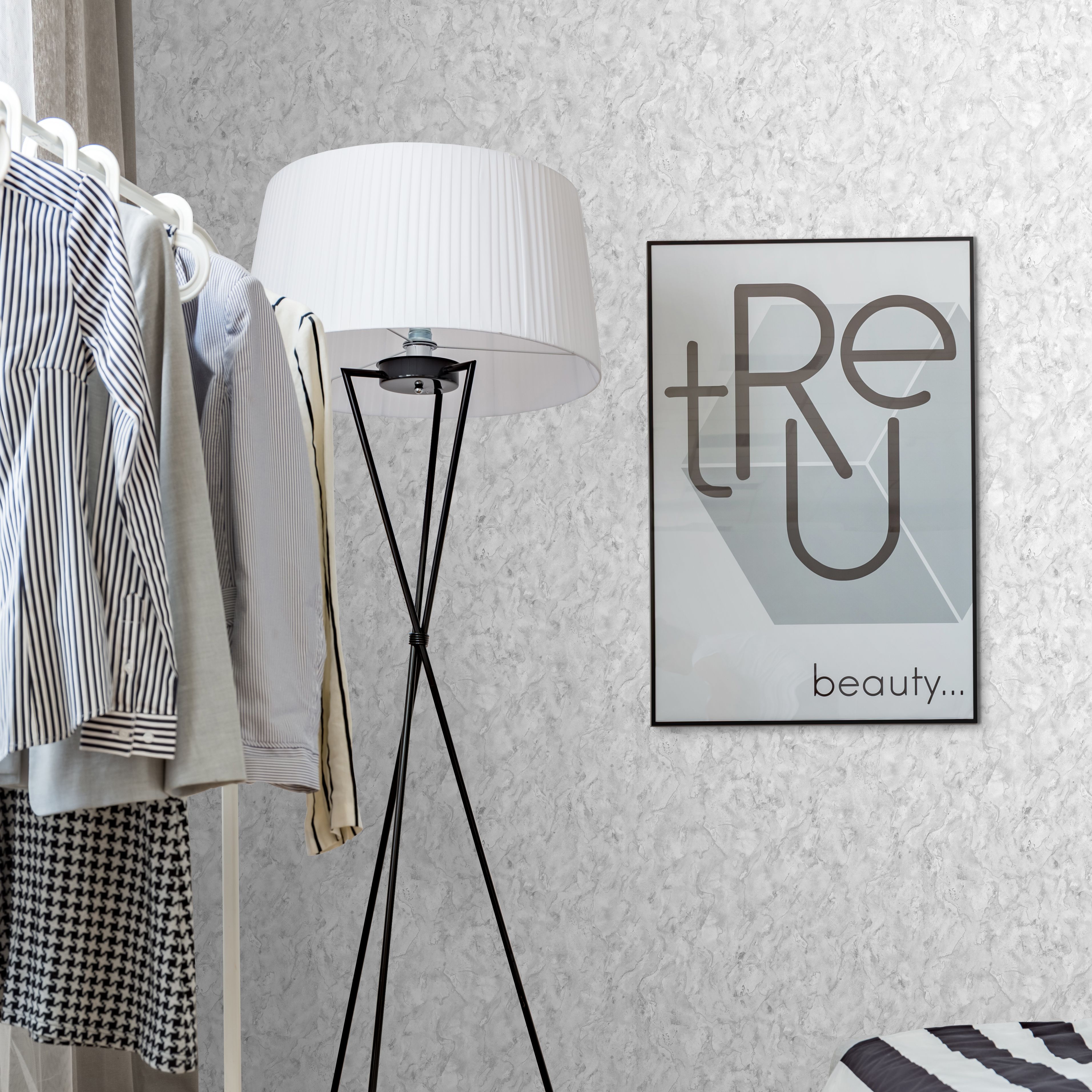 Boutique Grey Metallic effect Marble Smooth Wallpaper