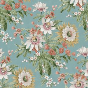 Boutique Martha Duck egg Smooth Wallpaper Sample