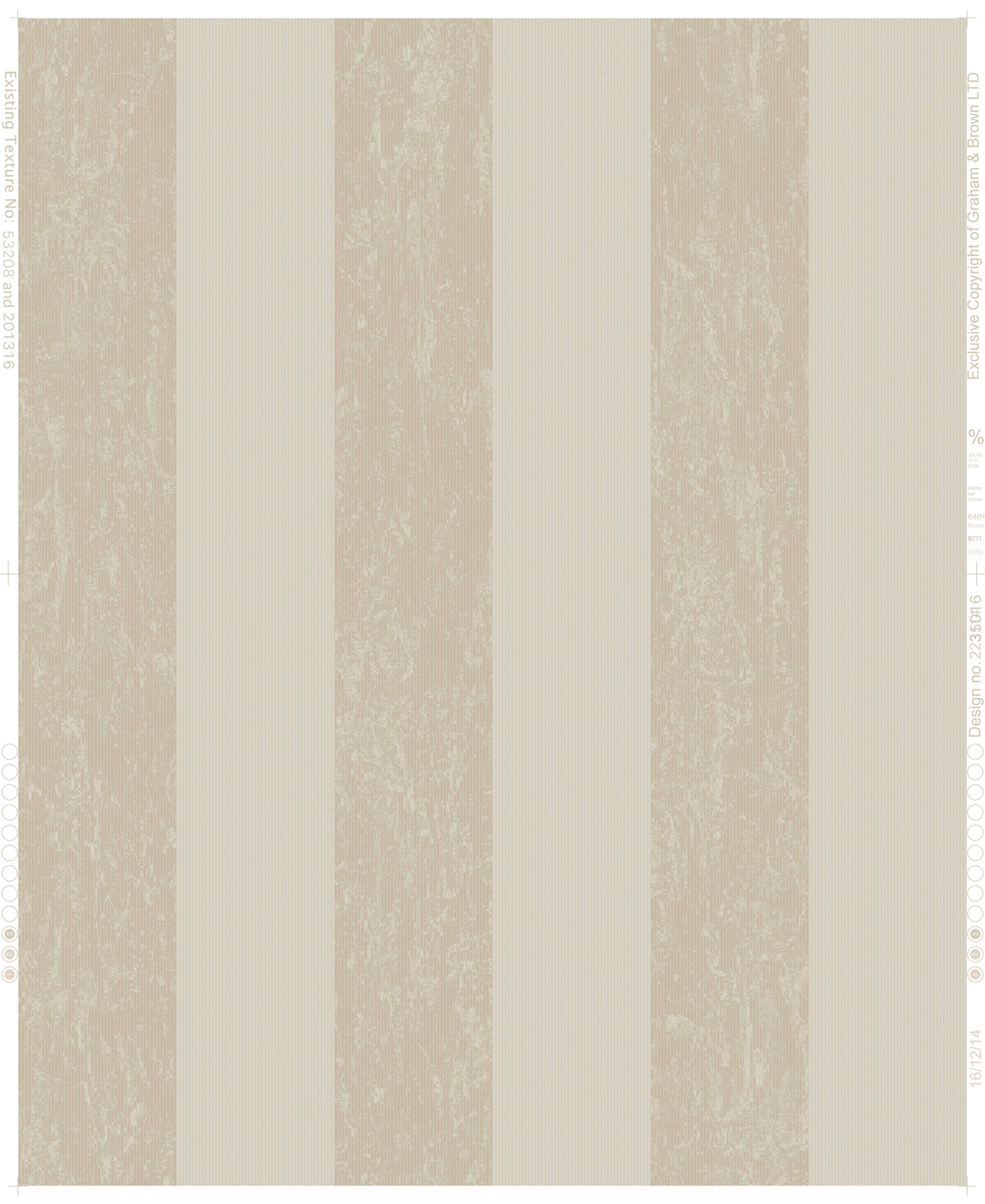 Boutique Mercury Champagne Metallic effect Striped Embossed Wallpaper Sample