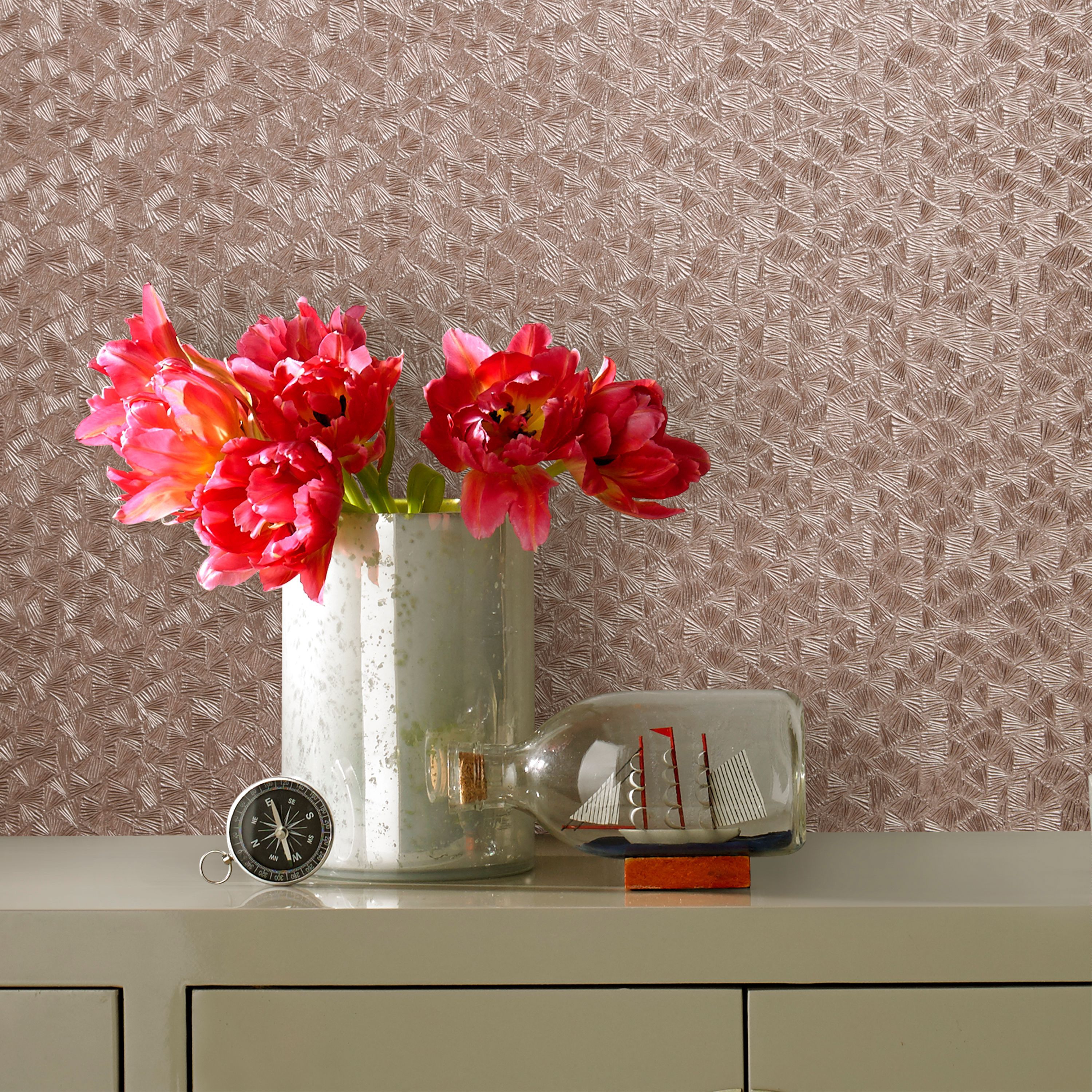 Boutique Minori Rose gold effect Embossed Wallpaper Sample