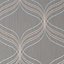 Boutique Optical Grey Geometric Bronze effect Textured Wallpaper Sample